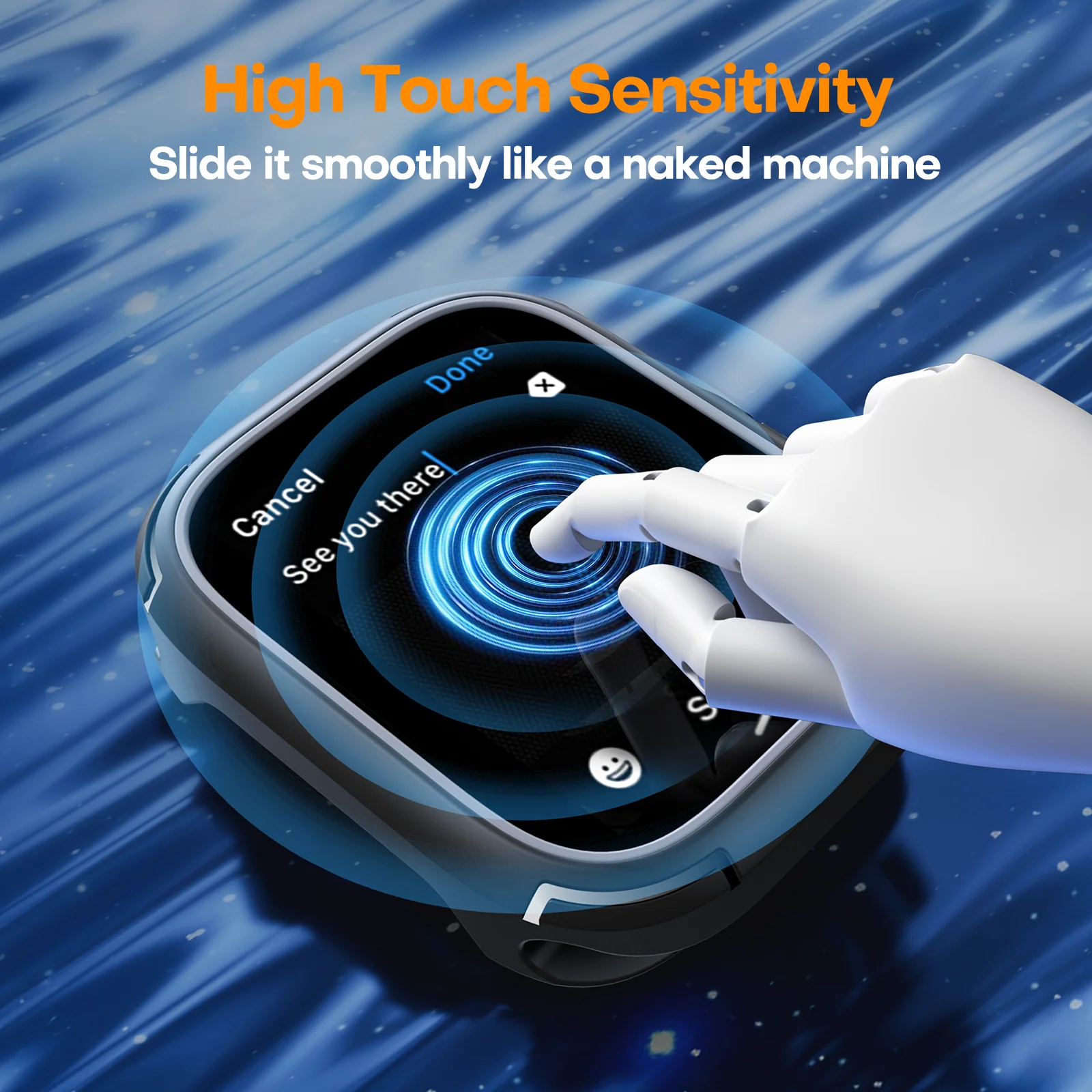 TAURI 2 Pack Apple Watch Series 9/8 / 7 45mm Case with Tempered Glass Screen Protector, [Military Drop Protection] [Anti-Scratch] Shockproof Soft Bumper Protective Cover - Black - Image 5