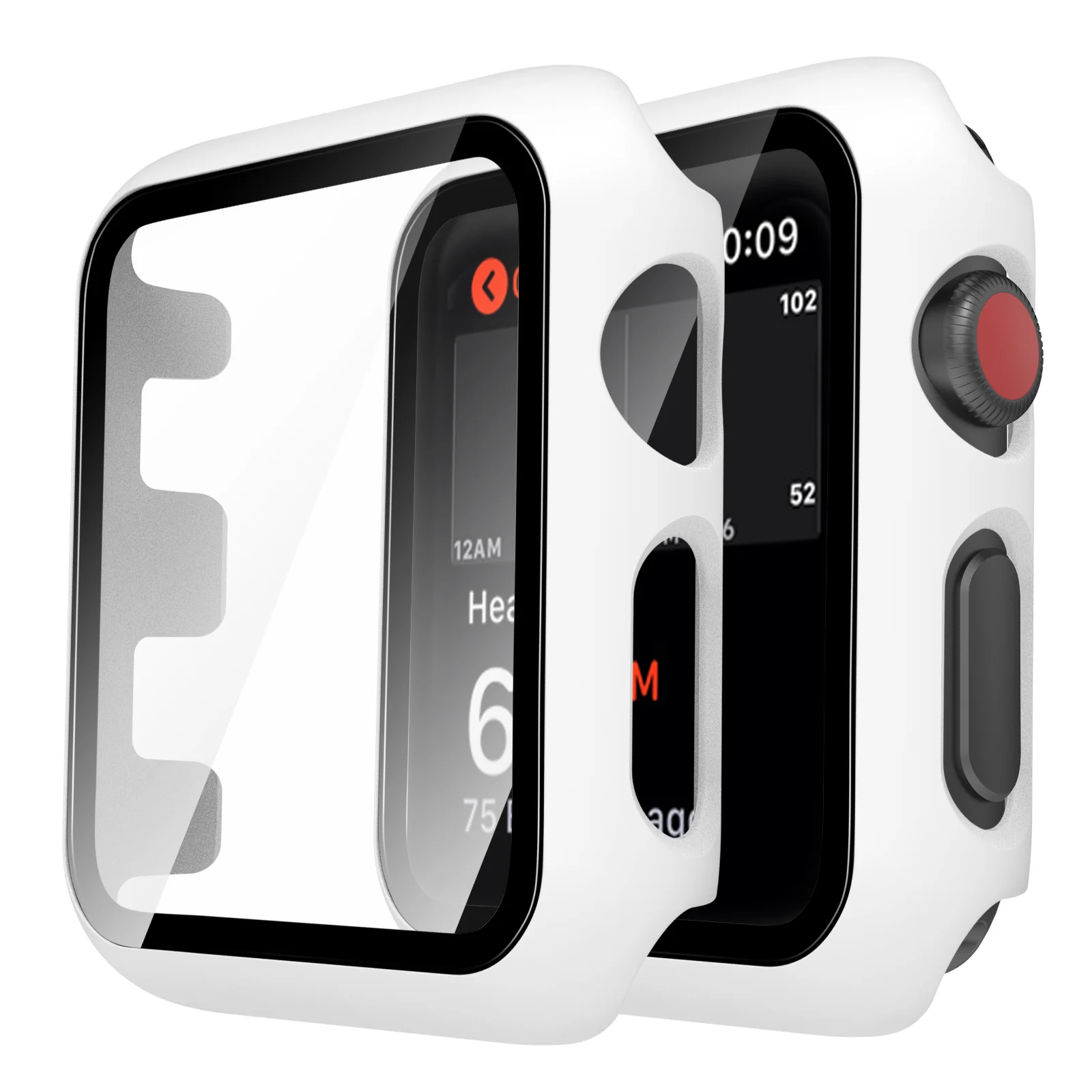 TAURI 2 Pack Hard Case Designed for Apple Watch Series 3/2/1 38mm, [Full Coverage] with 9H Tempered Glass Screen Protector [Touch Sensitive], Slim Protective Cover for iWatch 38mm - Image 10