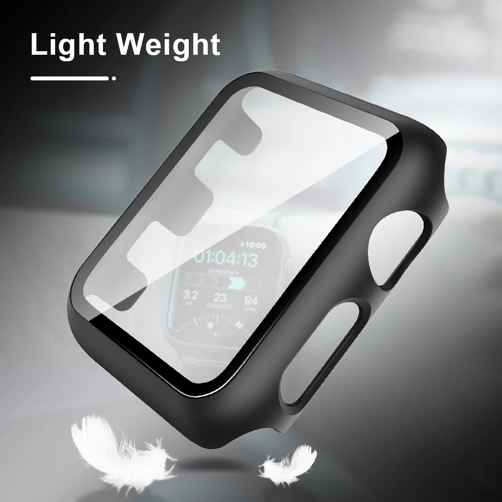 TAURI 2 Pack Hard Case Designed for Apple Watch Series 3/2/1 38mm, [Full Coverage] with 9H Tempered Glass Screen Protector [Touch Sensitive], Slim Protective Cover for iWatch 38mm - Image 6