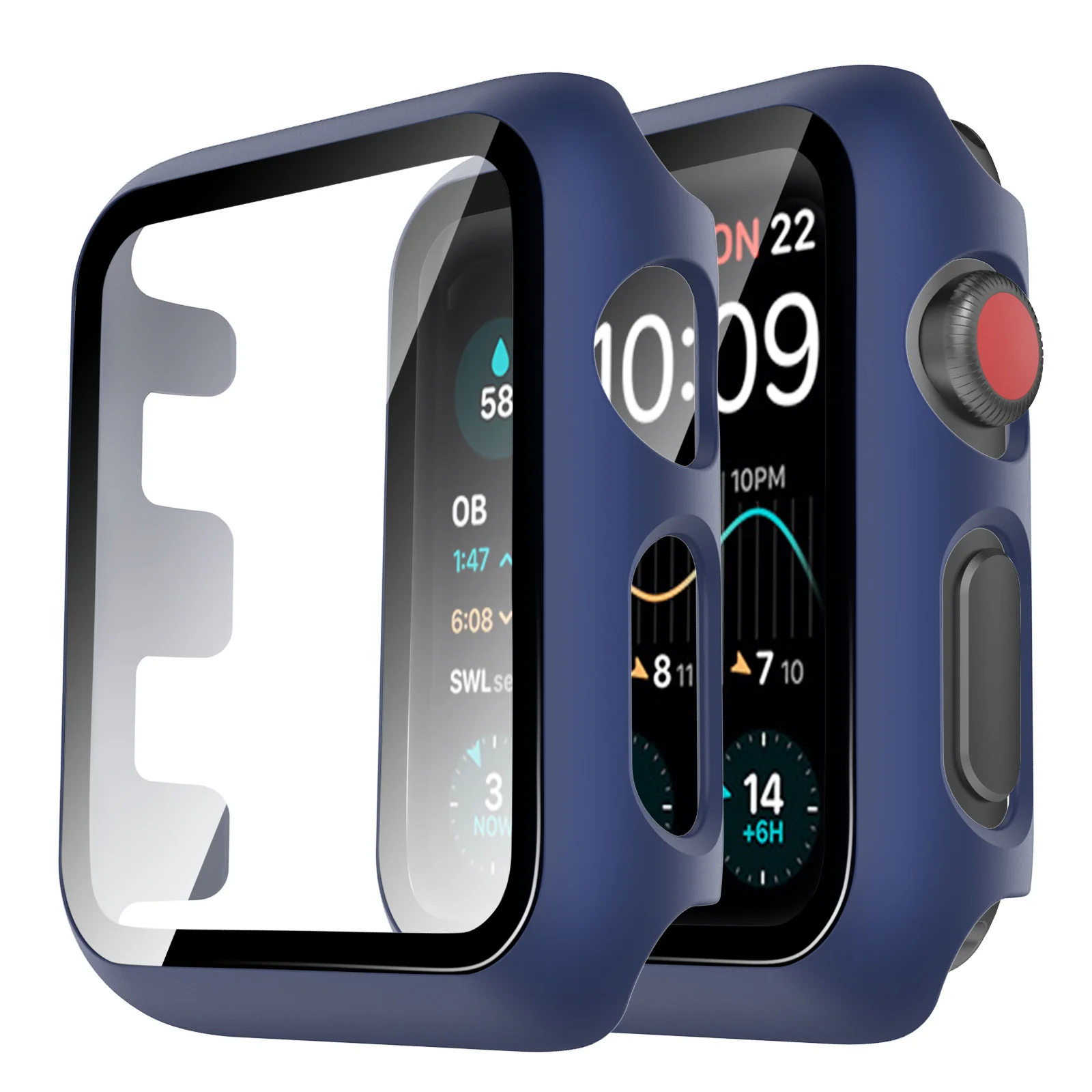 TAURI 2 Pack Hard Case Designed for Apple Watch Series 3/2/1 38mm, [Full Coverage] with 9H Tempered Glass Screen Protector [Touch Sensitive], Slim Protective Cover for iWatch 38mm - Image 7