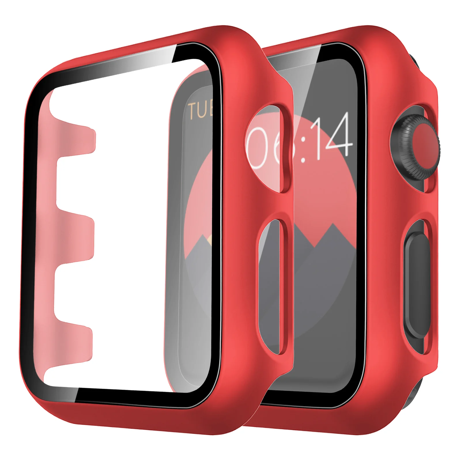 TAURI 2 Pack Hard Case Designed for Apple Watch Series 3/2/1 38mm, [Full Coverage] with 9H Tempered Glass Screen Protector [Touch Sensitive], Slim Protective Cover for iWatch 38mm - Image 9