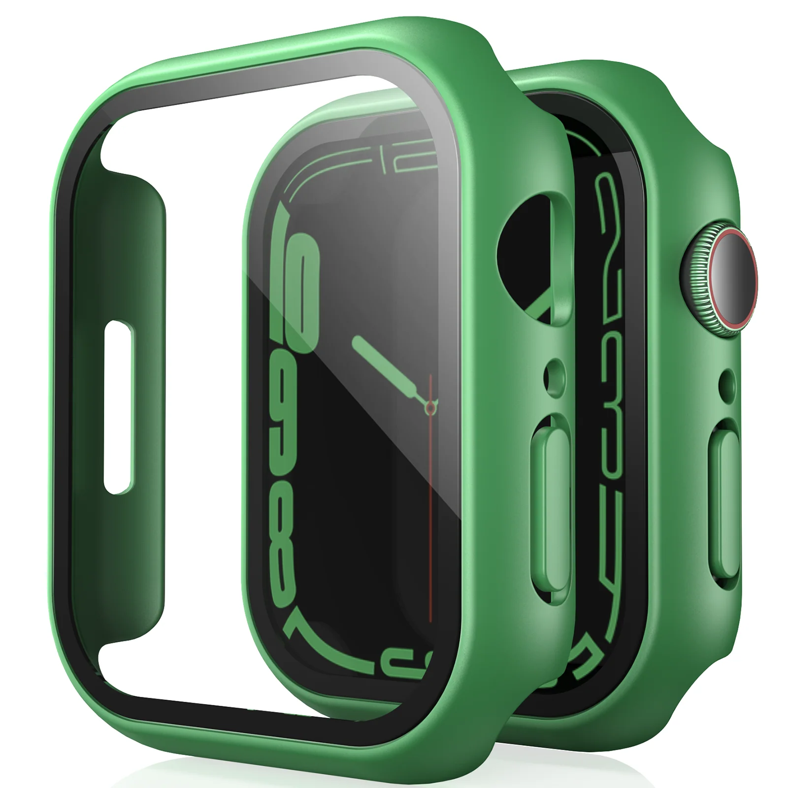TAURI 2 Pack Hard Case Designed for Apple Watch Series 9 (2023) Series 8/7 45mm, [360° Shockproof] with 9H Tempered Glass Screen Protector, [Scratch-Resistant] Cover for iWatch 45mm - Black - Image 10