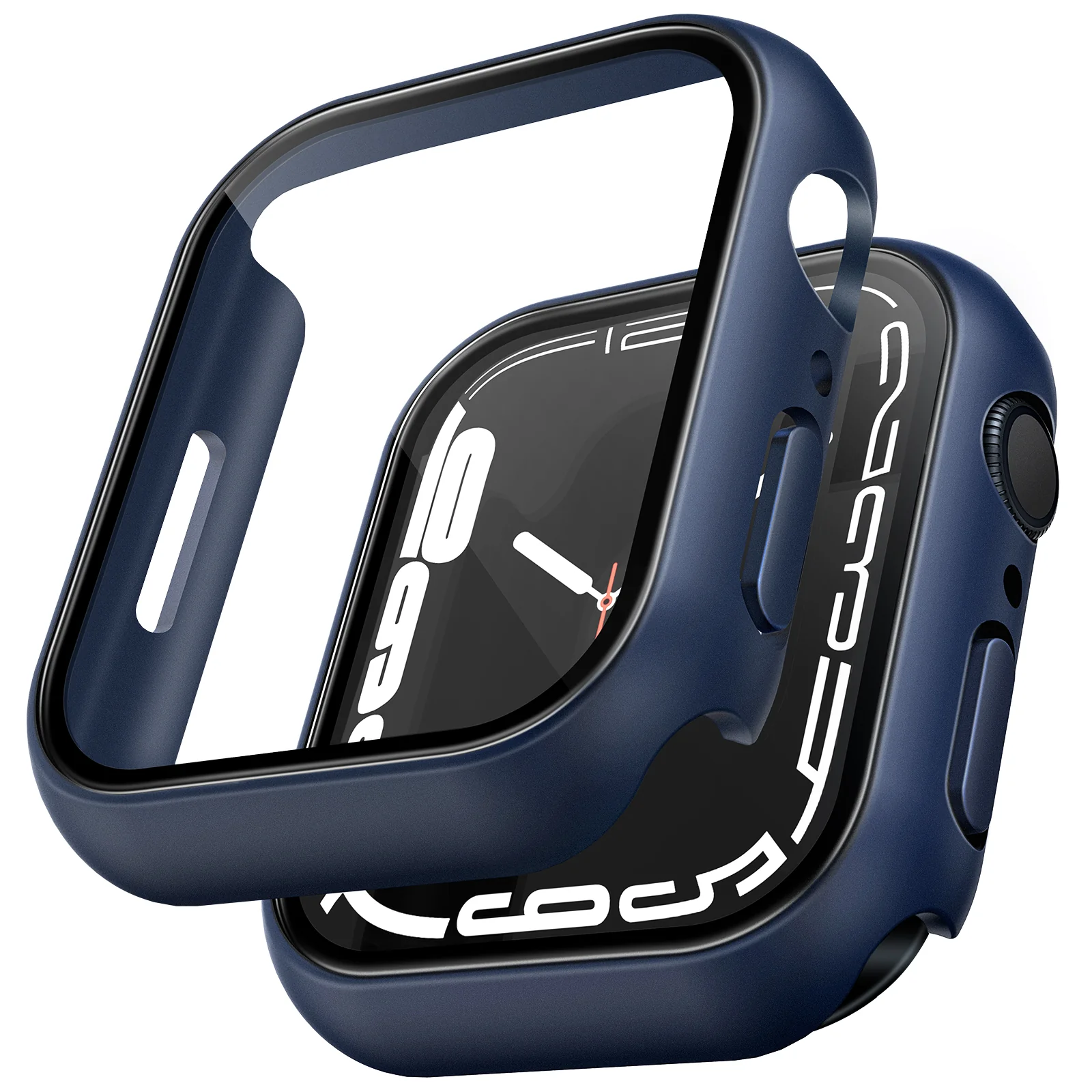 TAURI 2 Pack Hard Case Designed for Apple Watch Series 9 (2023) Series 8/7 45mm, [360° Shockproof] with 9H Tempered Glass Screen Protector, [Scratch-Resistant] Cover for iWatch 45mm - Black - Image 8