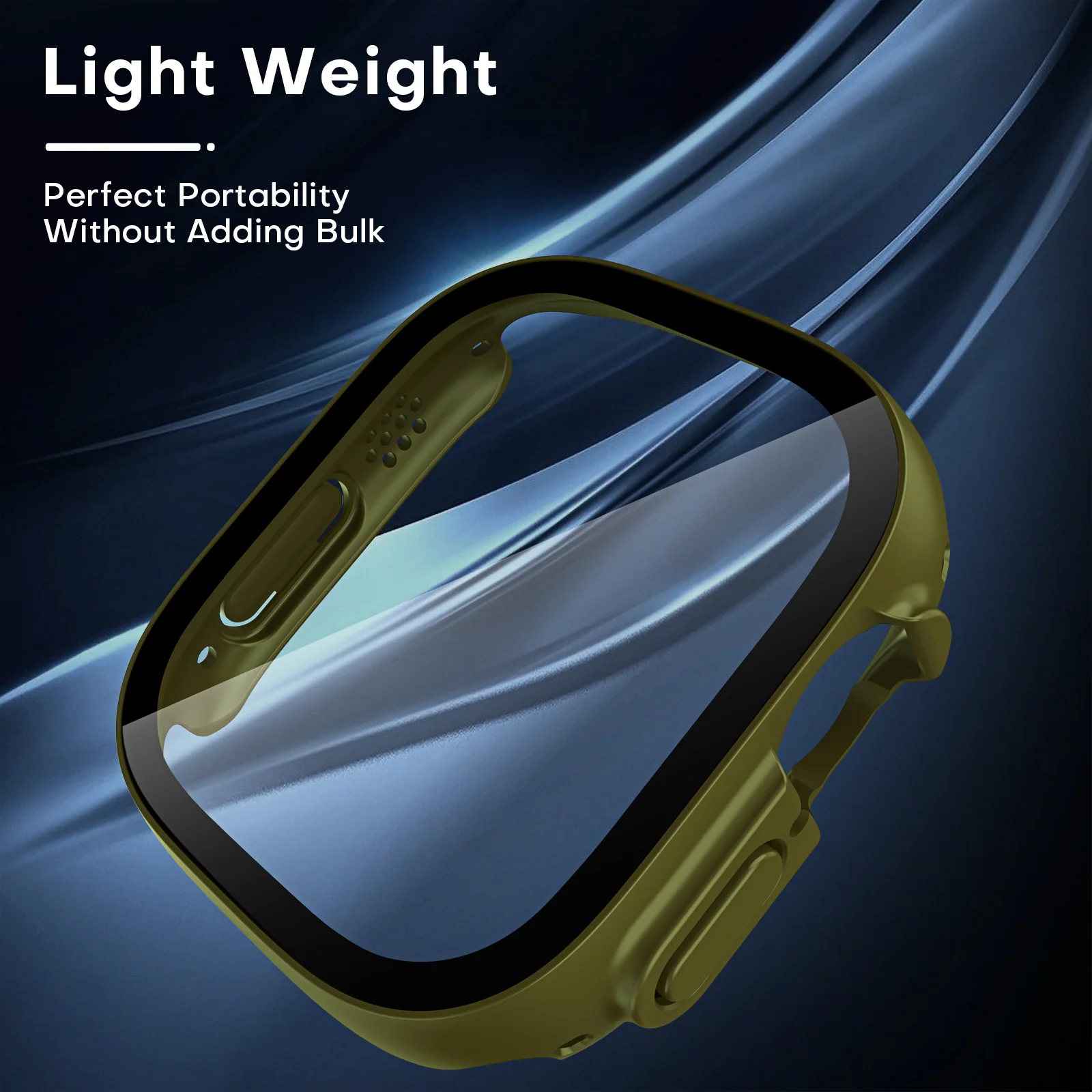 TAURI 2 Pack Hard Case Designed for Apple Watch Ultra 2 / Ultra 1 49mm, with 9H Tempered Glass Screen Protector, [Touch Sensitive] [Full Coverage] Slim Bumper Protective Cover for iWatch 49mm - Green - Image 6