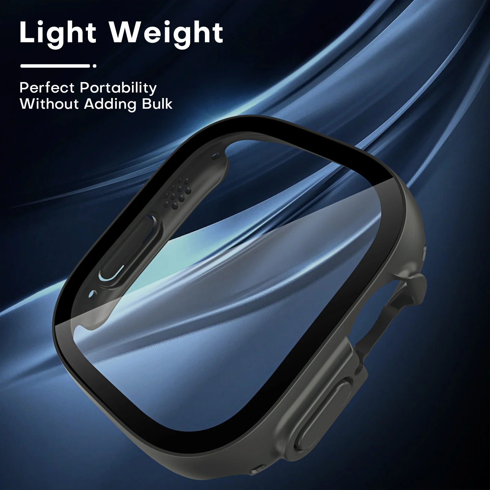 TAURI 2 Pack Hard Case Designed for Apple Watch Ultra 2 / Ultra 1 49mm with 9H Tempered Glass Screen Protector, [Touch Sensitive] [Full Coverage] Slim Bumper Protective Cover for iWatch 49mm- Grey - Image 6