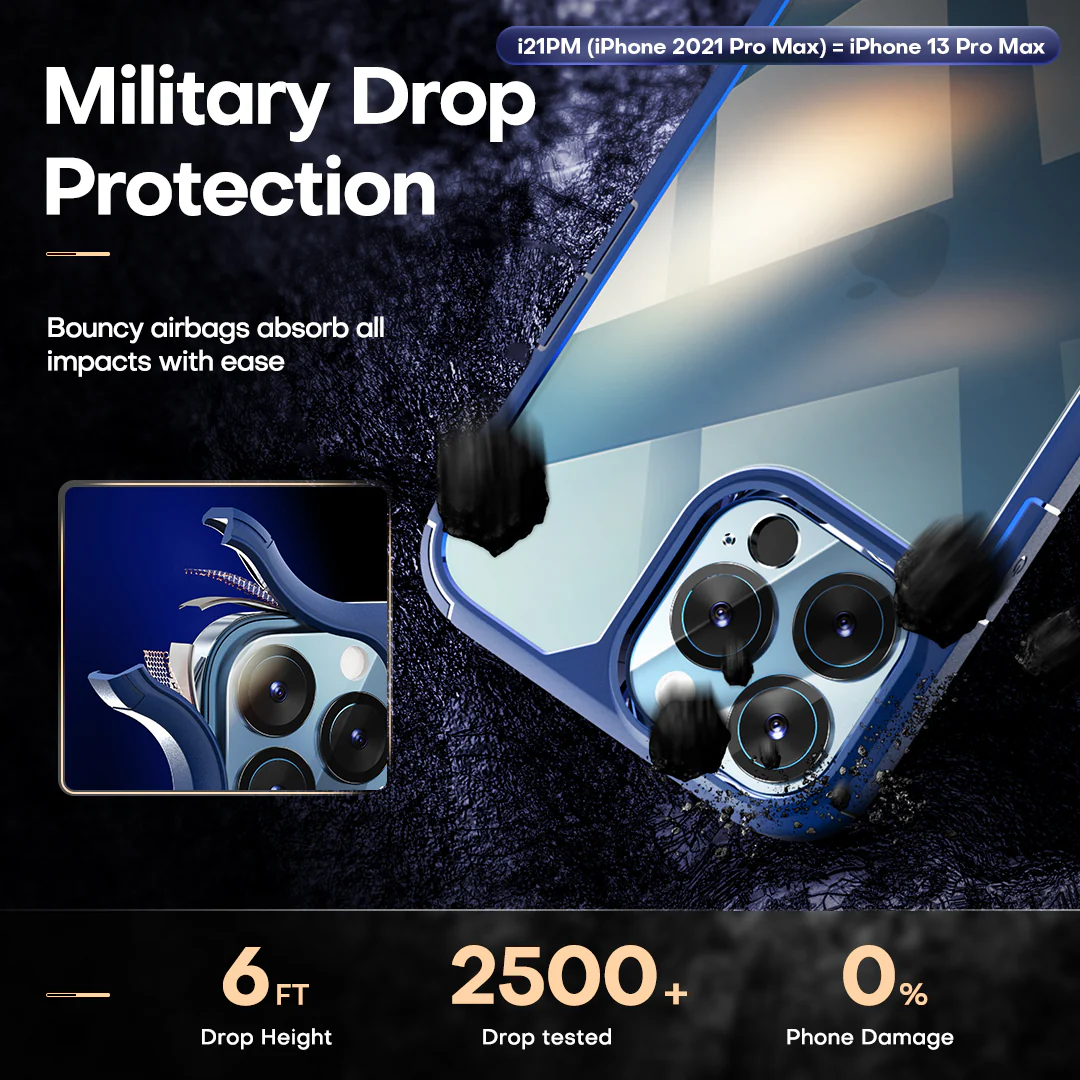 TAURI [3 in 1] Defender Designed for 13 Pro Max Case 6.7 Inch, with 2 Pack Tempered Glass Screen Protector + 2 Pack Camera Lens Protector [Military Grade Protection] Shockproof Slim Thin - Image 3