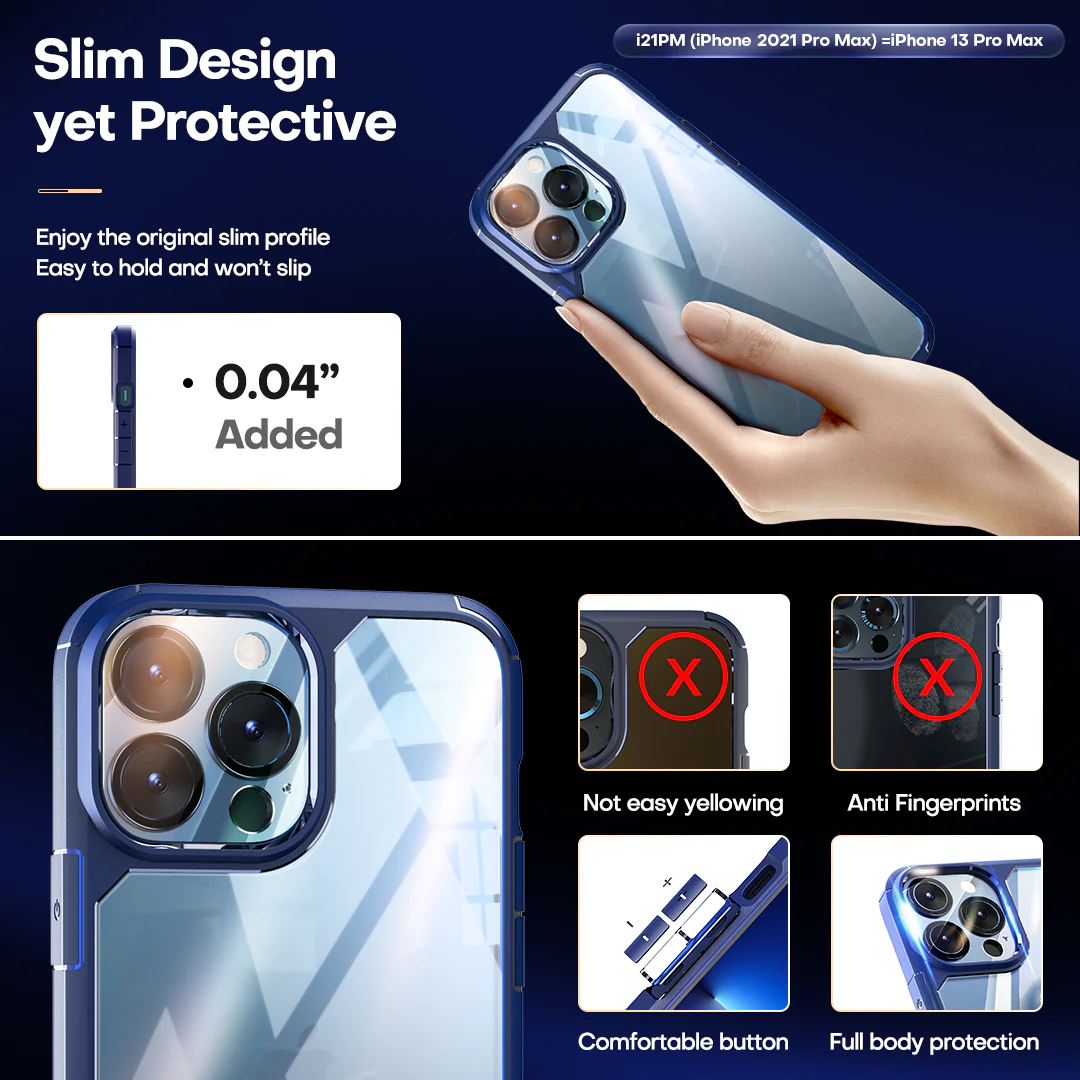 TAURI [3 in 1] Defender Designed for 13 Pro Max Case 6.7 Inch, with 2 Pack Tempered Glass Screen Protector + 2 Pack Camera Lens Protector [Military Grade Protection] Shockproof Slim Thin - Image 5