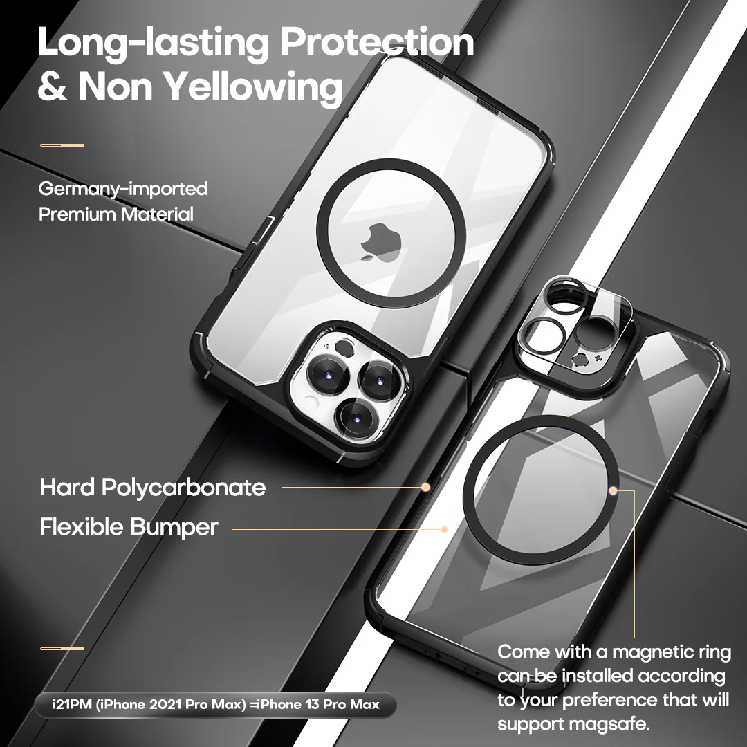 TAURI [3 in 1] Defender Designed for 13 Pro Max Case 6.7 Inch, with 2 Pack Tempered Glass Screen Protector + 2 Pack Camera Lens Protector [Military Grade Protection] Shockproof Slim Thin - Image 4