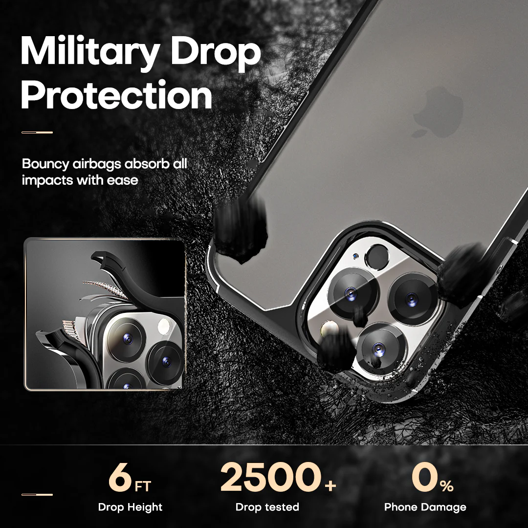 TAURI [3 in 1] Defender Designed for 13 Pro Max Case 6.7 Inch, with 2 Pack Tempered Glass Screen Protector + 2 Pack Camera Lens Protector [Military Grade Protection] Shockproof Slim Thin - Image 3