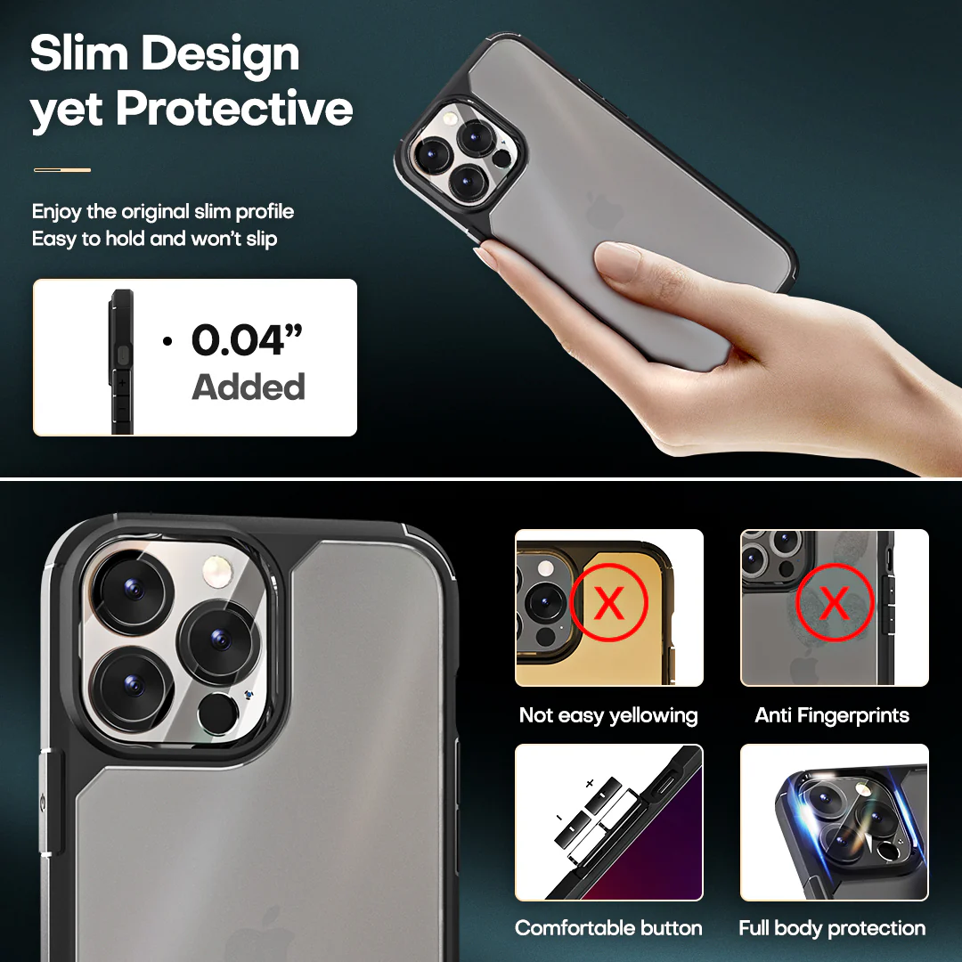TAURI [3 in 1] Defender Designed for 13 Pro Max Case 6.7 Inch, with 2 Pack Tempered Glass Screen Protector + 2 Pack Camera Lens Protector [Military Grade Protection] Shockproof Slim Thin - Image 4