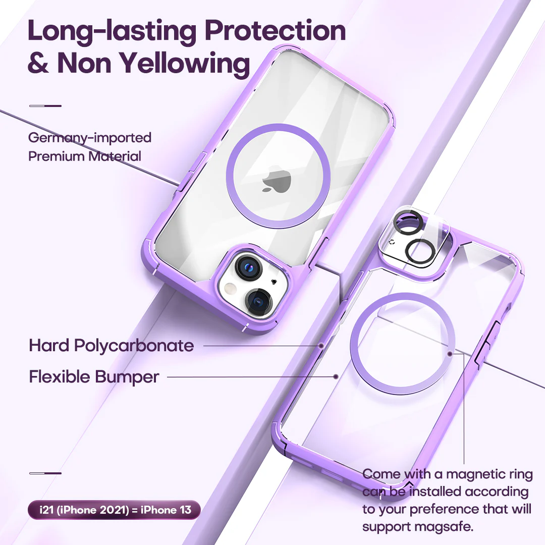 TAURI [3 in 1] Defender Designed for iPhone 13 Case 6.1 Inch, with 2 Pack Tempered Glass Screen Protector + 2 Pack Camera Lens Protector [Military Grade Protection] Shockproof Slim Thin - Image 4