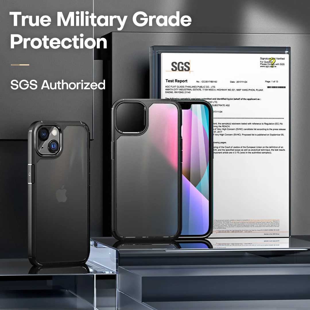 TAURI [3 in 1] Defender Designed for iPhone 13 Case 6.1 Inch, with 2 Pack Tempered Glass Screen Protector + 2 Pack Camera Lens Protector [Military Grade Protection] Shockproof Slim Thin - Image 5