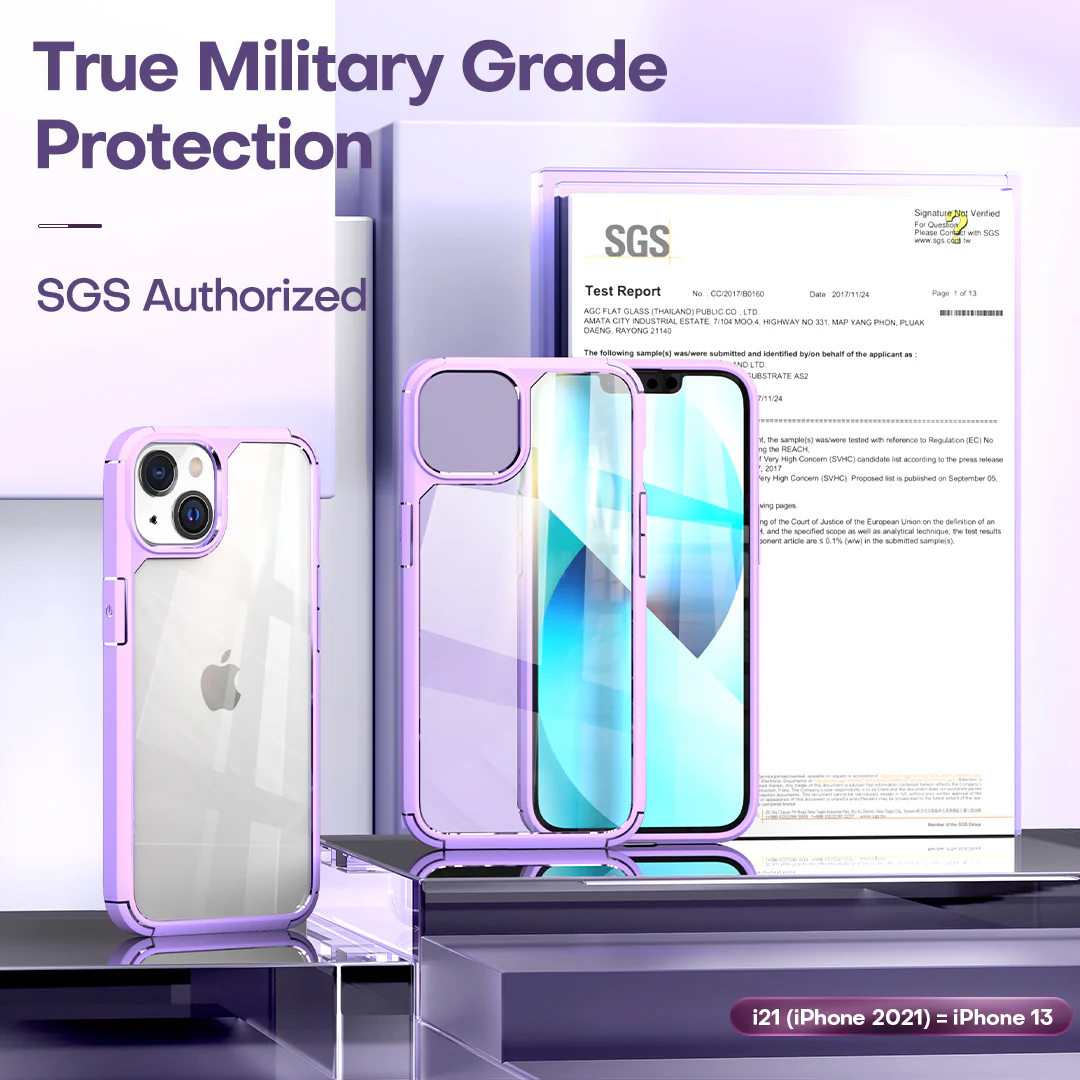 TAURI [3 in 1] Defender Designed for iPhone 13 Case 6.1 Inch, with 2 Pack Tempered Glass Screen Protector + 2 Pack Camera Lens Protector [Military Grade Protection] Shockproof Slim Thin - Image 6
