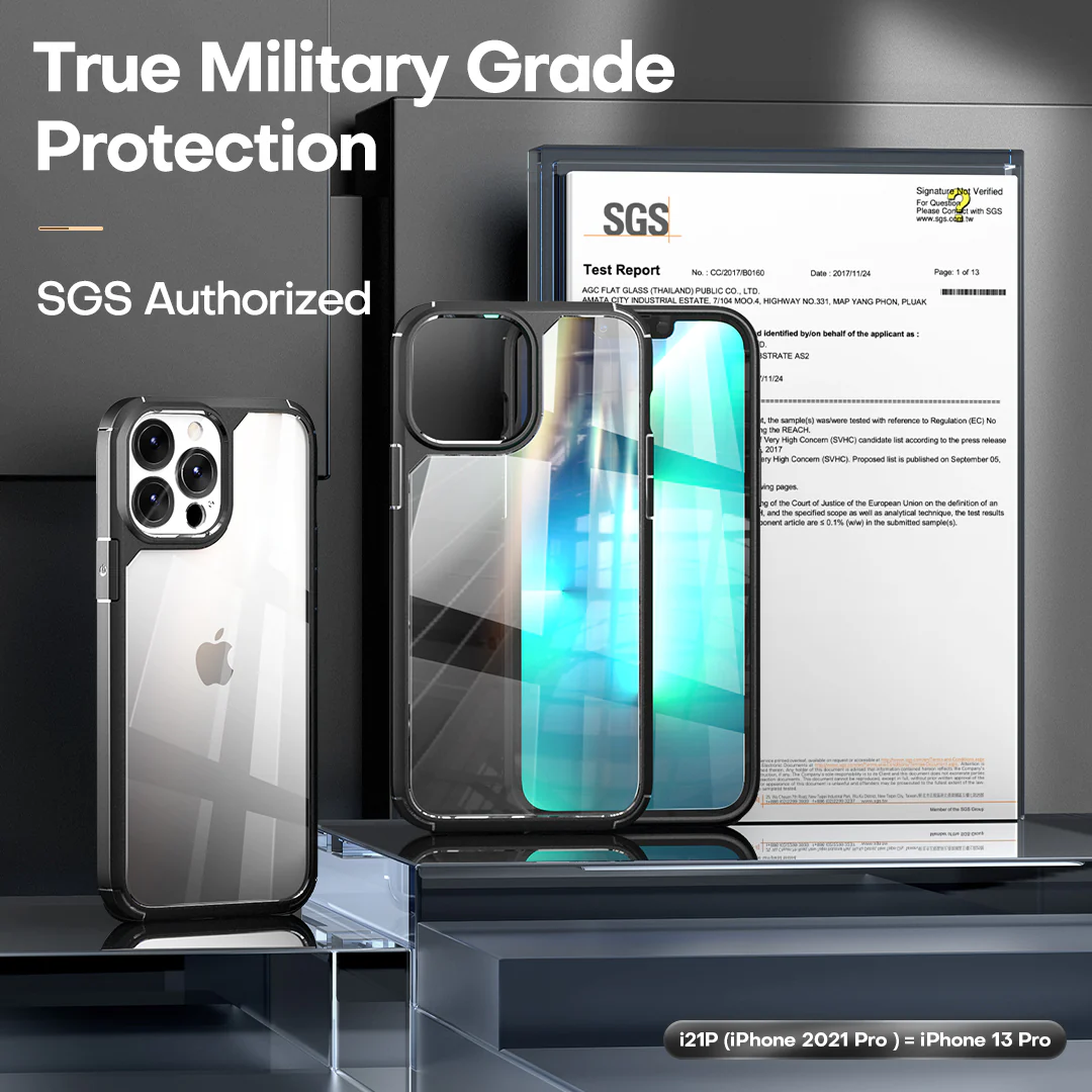 TAURI [3 in 1] Defender Designed for iPhone 13 Pro Case 6.1 Inch, with 2 Pack Tempered Glass Screen Protector + 2 Pack Camera Lens Protector [Military Grade Protection] Shockproof Slim Thin - Image 6