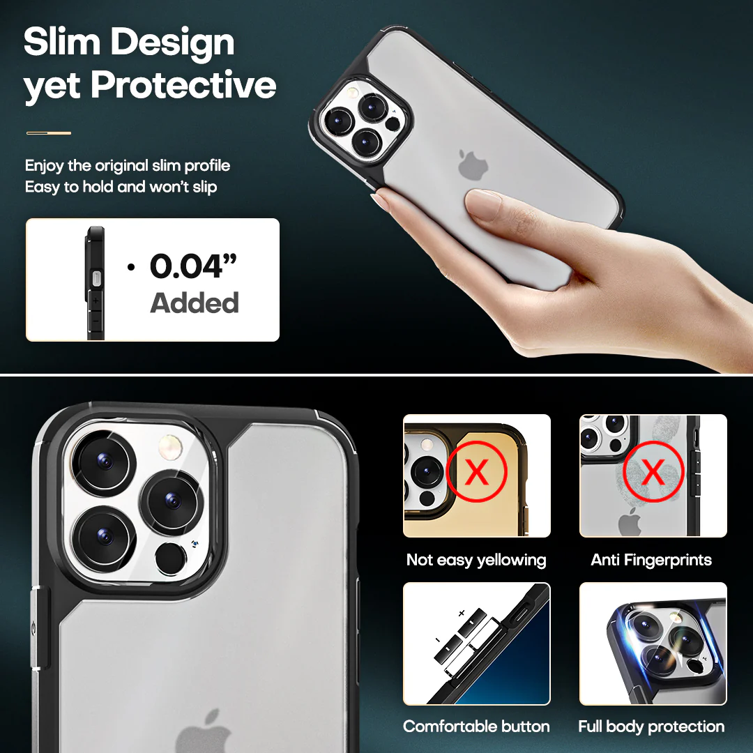 TAURI [3 in 1] Defender Designed for iPhone 13 Pro Case 6.1 Inch, with 2 Pack Tempered Glass Screen Protector + 2 Pack Camera Lens Protector [Military Grade Protection] Shockproof Slim Thin - Image 4