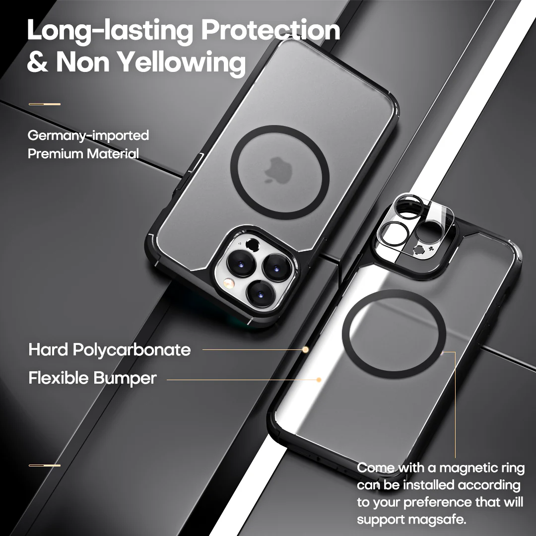 TAURI [3 in 1] Defender Designed for iPhone 13 Pro Case 6.1 Inch, with 2 Pack Tempered Glass Screen Protector + 2 Pack Camera Lens Protector [Military Grade Protection] Shockproof Slim Thin - Image 6