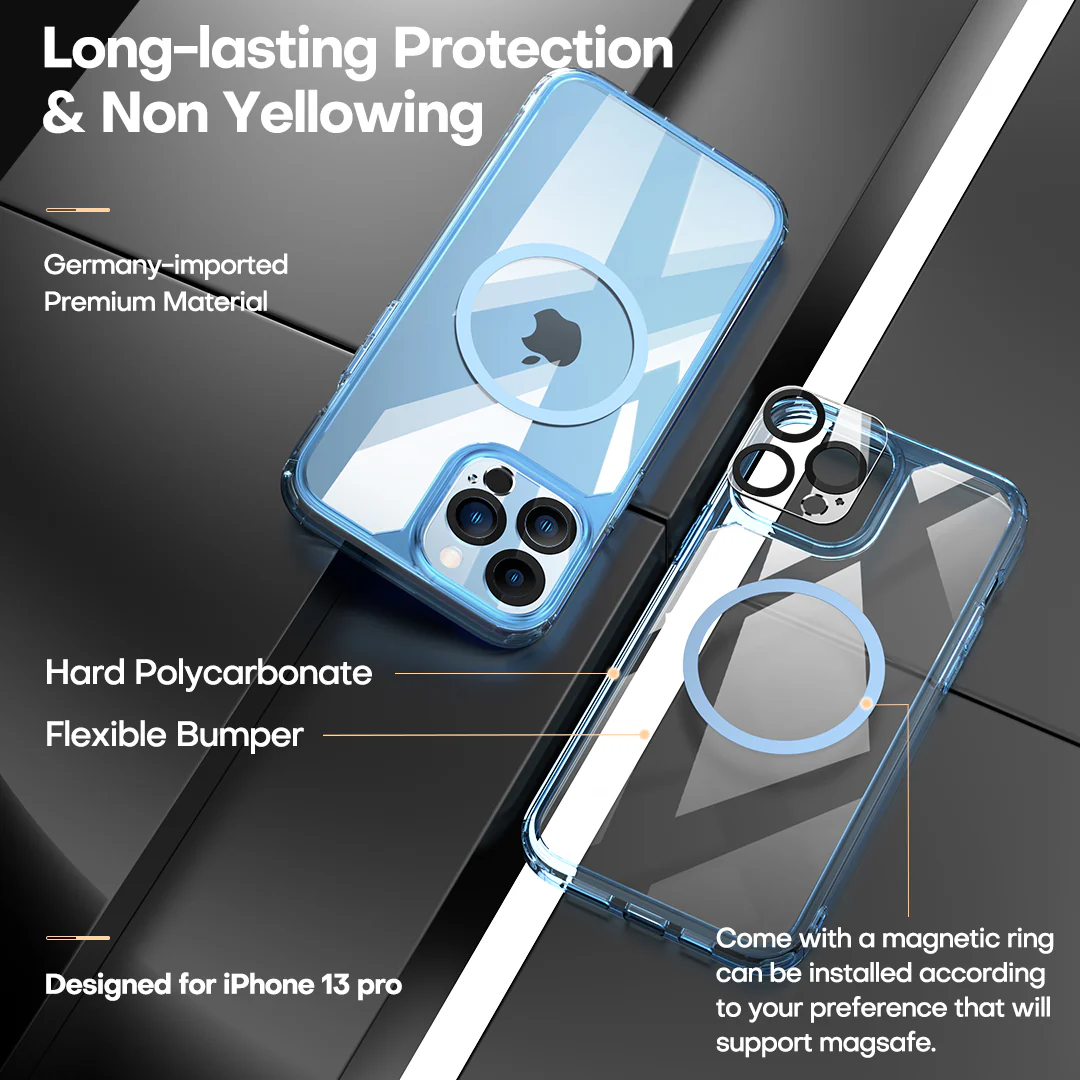 TAURI [3 in 1] Defender Designed for iPhone 13 Pro Case 6.1 Inch, with 2 Pack Tempered Glass Screen Protector + 2 Pack Camera Lens Protector [Military Grade Protection] Shockproof Slim Thin - Image 4