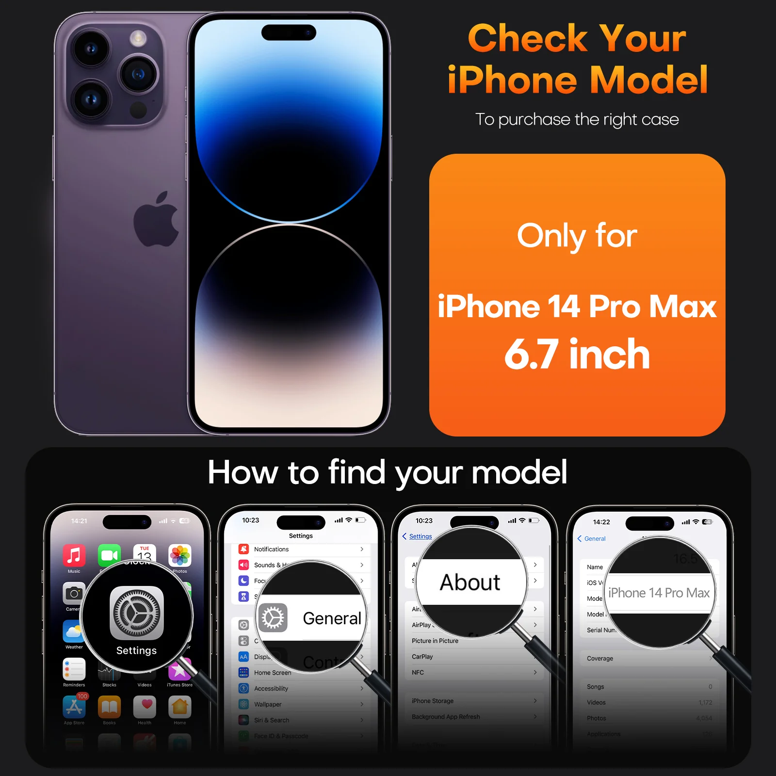 TAURI 3 in 1 for iPhone 14 Pro Max Case, Compatible with MagSafe [Not-Yellowing] with 2X Screen Protector, Military-Grade Protection, Magnetic Case for iPhone 14 Pro Max 6.7", Clear - Image 4