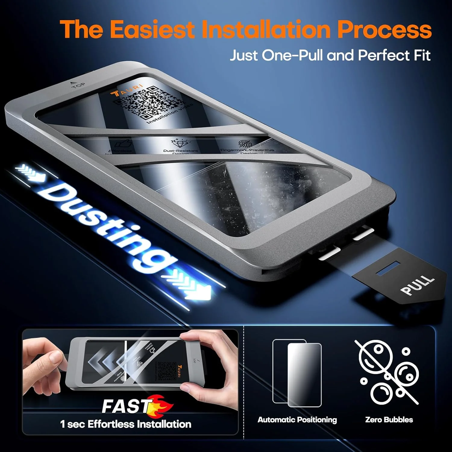 TAURI 4 in 1 for iPhone 13 Screen Protector, 3 Pack Tempered Glass Film + 1 Dust Free Easy Installation Tool, [9H Hardness] Bubble Free Micro-curved Edges HD Screen Protector for 13 - Image 2