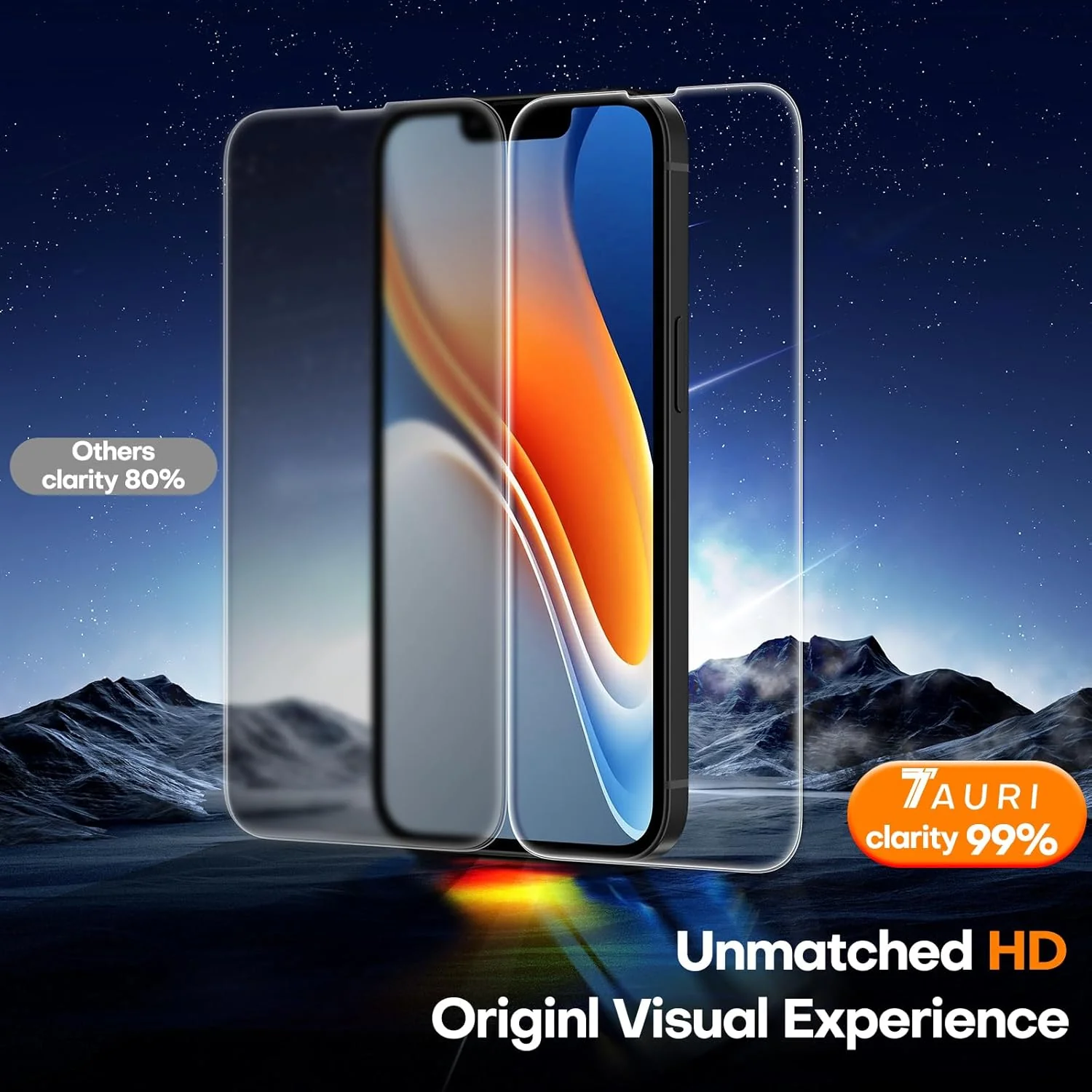 TAURI 4 in 1 for iPhone 13 Screen Protector, 3 Pack Tempered Glass Film + 1 Dust Free Easy Installation Tool, [9H Hardness] Bubble Free Micro-curved Edges HD Screen Protector for 13 - Image 4