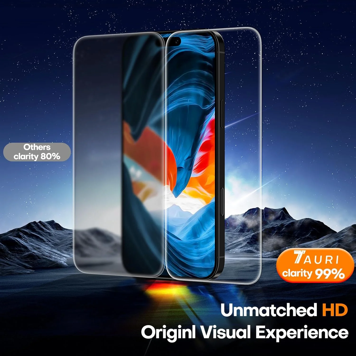 TAURI 4 in 1 for iPhone 16 Pro Screen Protector, 3 Pack Tempered Glass Film + 1 Dust Free Easy Installation Tool, 9H Hardness Bubble Free Micro-curved Edges HD Screen Protector for 16 Pro - Image 5