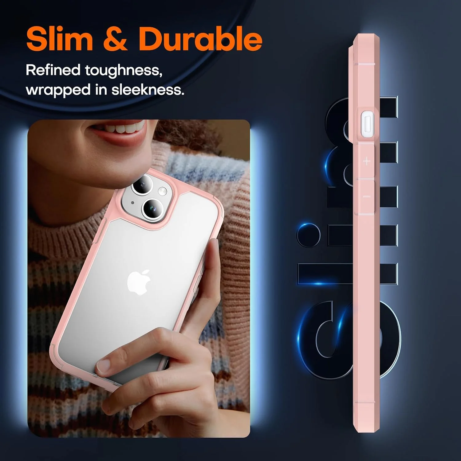 TAURI 5 in 1 Designed for iPhone 15 Plus Case, [Not-Yellowing] with 2X Tempered Glass Screen Protector + 2X Camera Lens Protector, [Military-Grade Drop Protection] Slim Phone Case 6.7 Inch Pink - Image 6