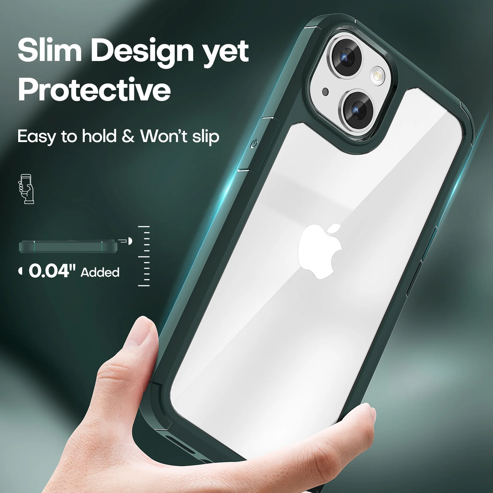 TAURI [5 in 1] for iPhone 14 Plus Case [Not Yellowing], with 2 Tempered Glass Screen Protectors+2 Camera Lens Protectors [Military Grade Protection] Shockproof Slim iPhone 14 Plus Case 6.7 Inch-Green - Image 6
