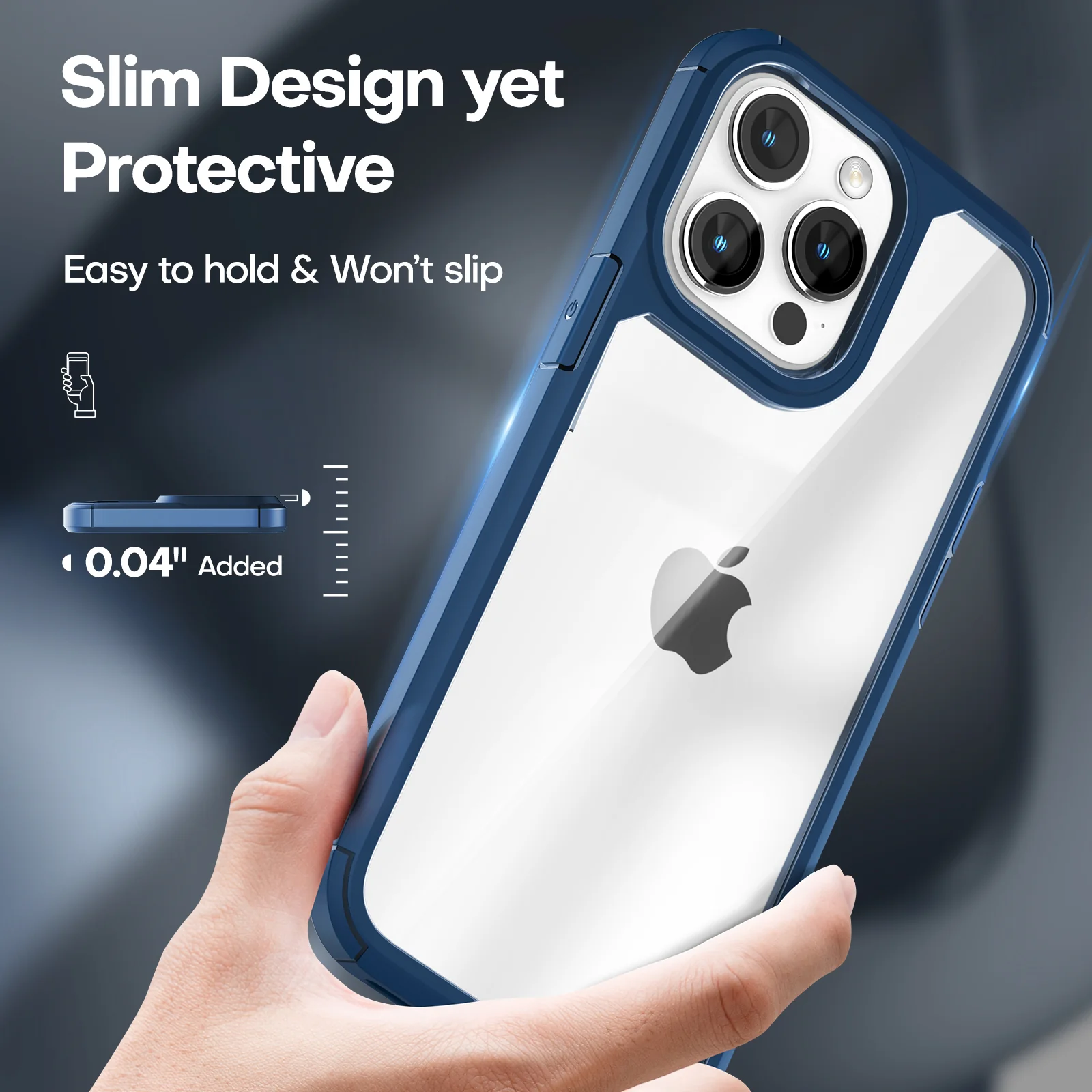 TAURI [5 in 1] for iPhone 14 Pro Case, [Not Yellowing] with 2X Tempered Glass Screen Protector + 2X Camera Lens Protector, [Military Grade Drop Protection] Shockproof Slim Phone Case 6.1 Inch, Blue - Image 6