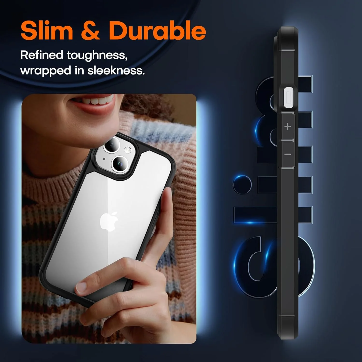TAURI 5 in 1 for iPhone 15 Case, [Not-Yellowing] with 2X Screen Protectors + 2X Camera Lens Protectors, [Military Grade Drop Protection] Shockproof Slim Phone Case for iPhone 15, Black - Image 6