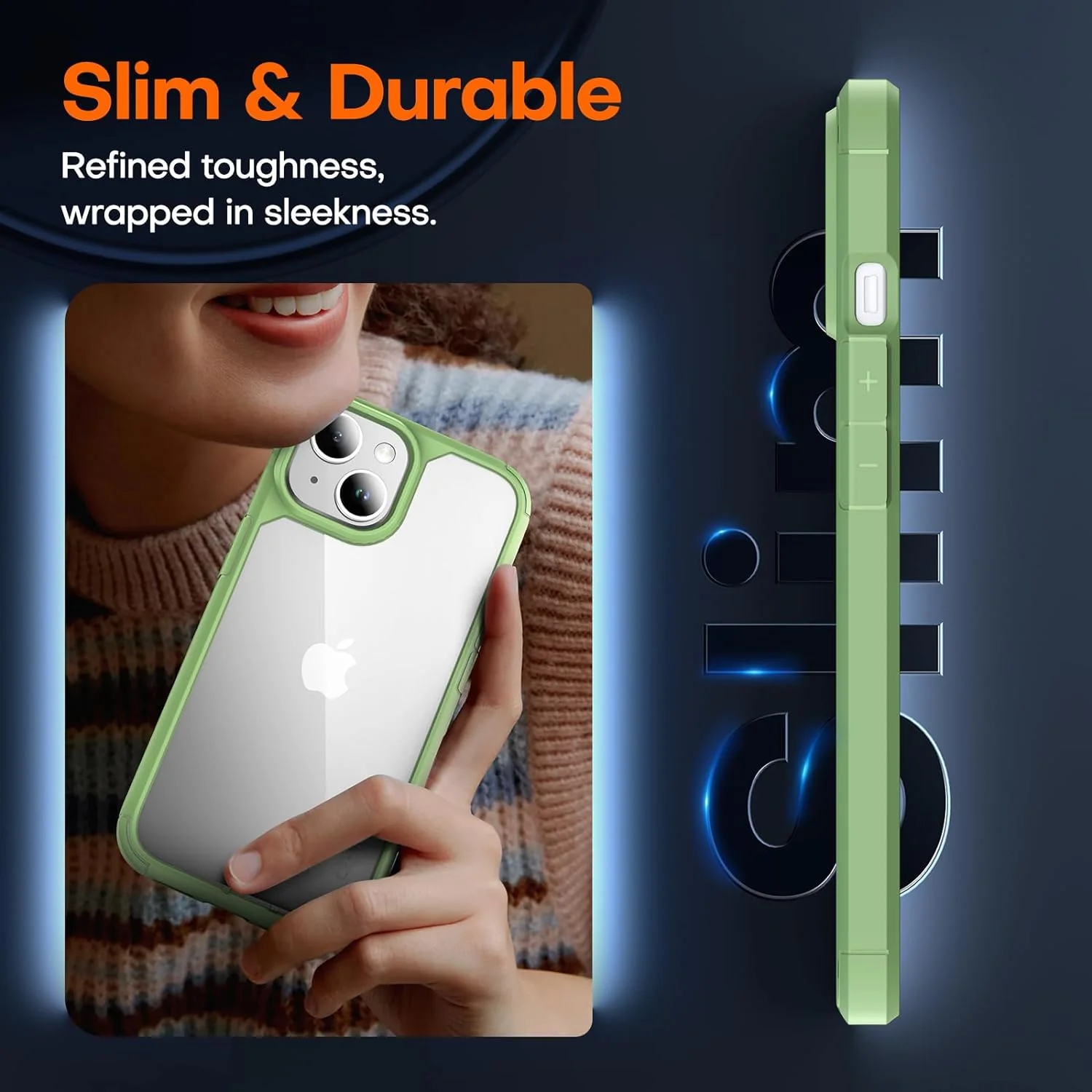 TAURI 5 in 1 for iPhone 15 Case, [Not-Yellowing] with 2X Screen Protectors + 2X Camera Lens Protectors, [Military Grade Drop Protection] Shockproof Slim Phone Case for iPhone 15, Light Green - Image 6