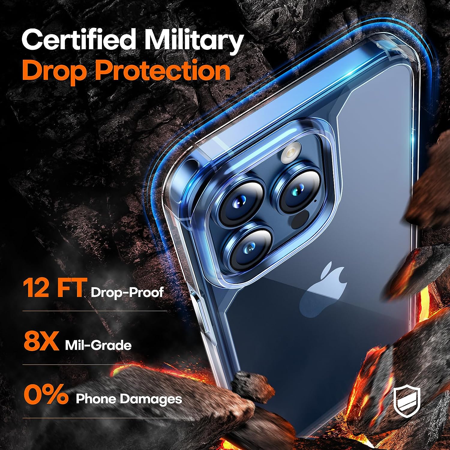 TAURI 5 in 1 for iPhone 15 Pro Max Case Crystal Clear, [Not-Yellowing & Military Drop Defense] with 2X Tempered Glass Screen Protector + 2X Camera Lens Protector, Slim Shockproof Phone Case 6.7 inch - Image 4
