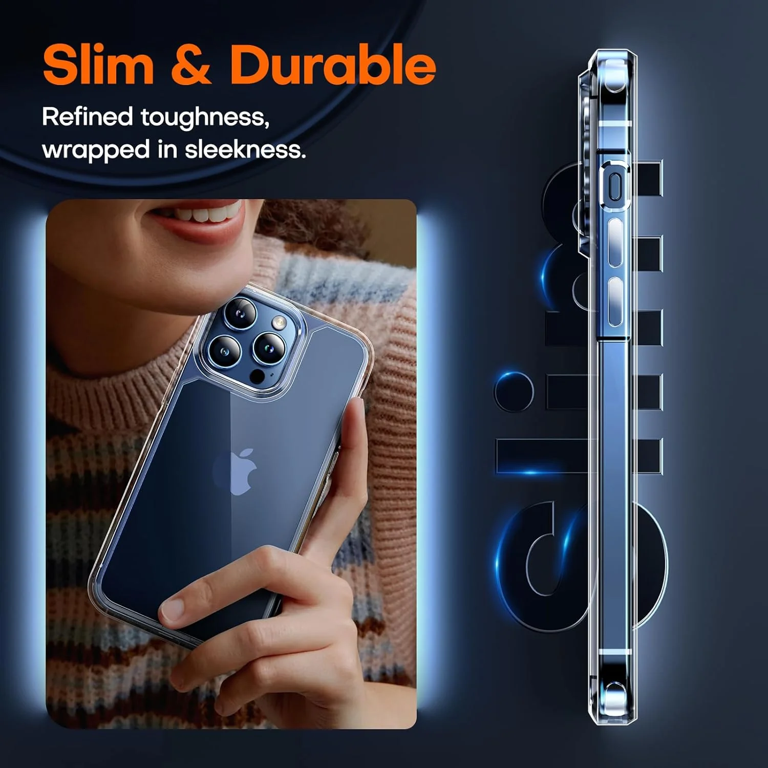 TAURI 5 in 1 for iPhone 15 Pro Max Case Crystal Clear, [Not-Yellowing & Military Drop Defense] with 2X Tempered Glass Screen Protector + 2X Camera Lens Protector, Slim Shockproof Phone Case 6.7 inch - Image 6