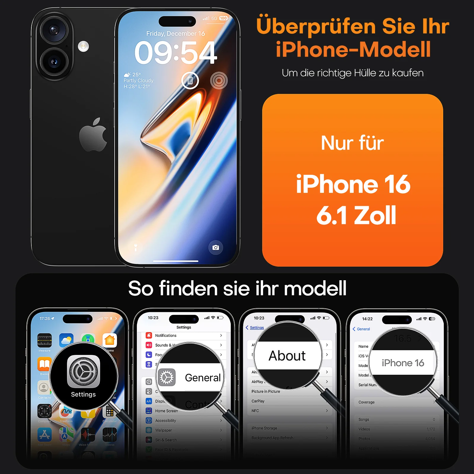 TAURI 5 in 1 for iPhone 16 Case, Compatible with MagSafe [Anti-Yellowing] with 2X Screen Protector + 2X Camera Lens Protector, Military-Grade Protection, Magnetic Phone Case for iPhone 16 6.1", Black - Image 7