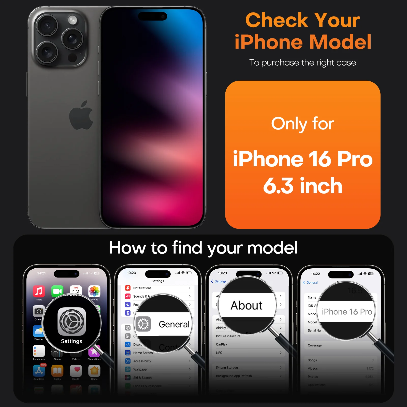 TAURI 5 in 1 for iPhone 16 Pro Case, Compatible with MagSafe [Not-Yellowing] with 2X Screen Protector + 2X Camera Lens Protector, Military-Grade Protection, Magnetic Case for iPhone 16 Pro 6.3", Clear - Image 7