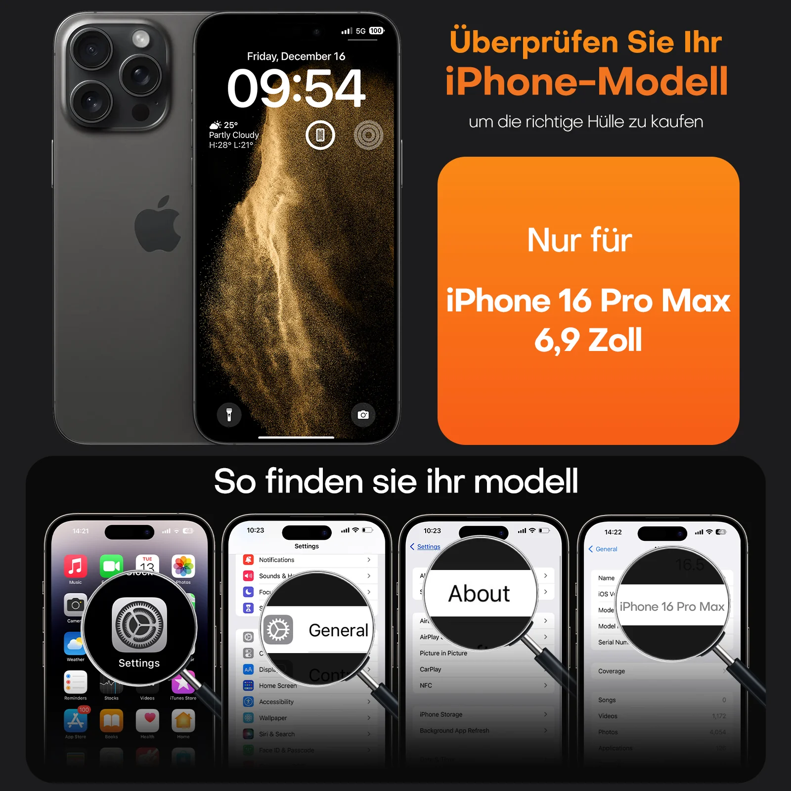 TAURI 5 in 1 for iPhone 16 Pro Max Case, Compatible with MagSafe [Not-Yellowing] with 2X Screen Protector + 2X Camera Lens Protector, Military-Grade Protection, Magnetic Case for 16 ProMax 6.9", Black - Image 11