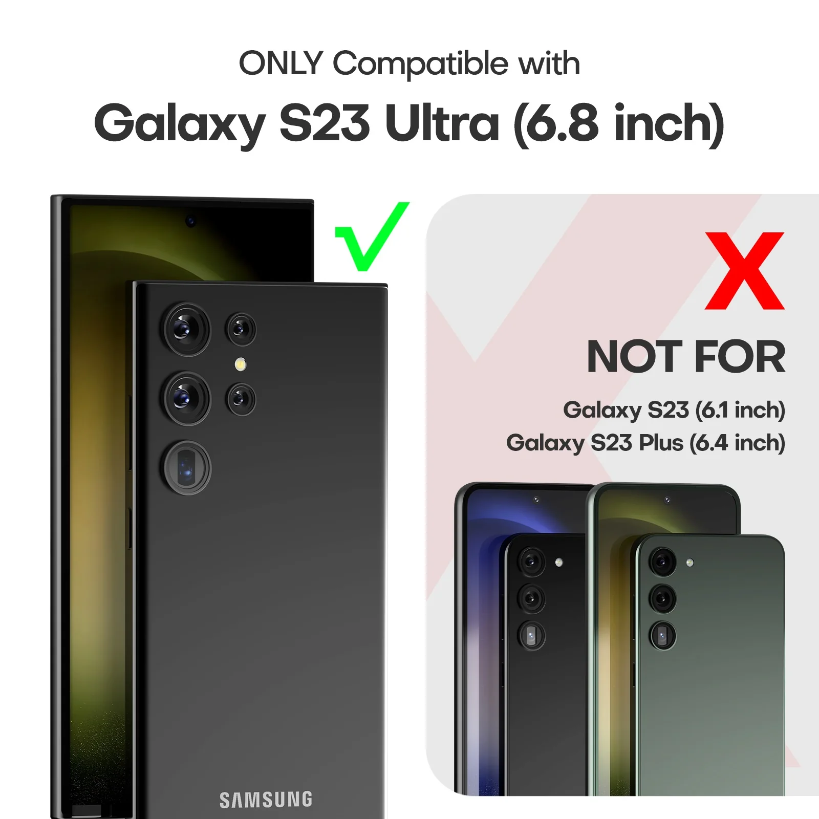 TAURI 5-in-1 for Samsung Galaxy S23 Ultra Case Clear, [Not Yellowing] with 2 TPU Film Screen Protector + 2 Camera Lens Protector, [Military Grade Drop Protection] Shockproof Slim for S23 Ultra Case - Image 3