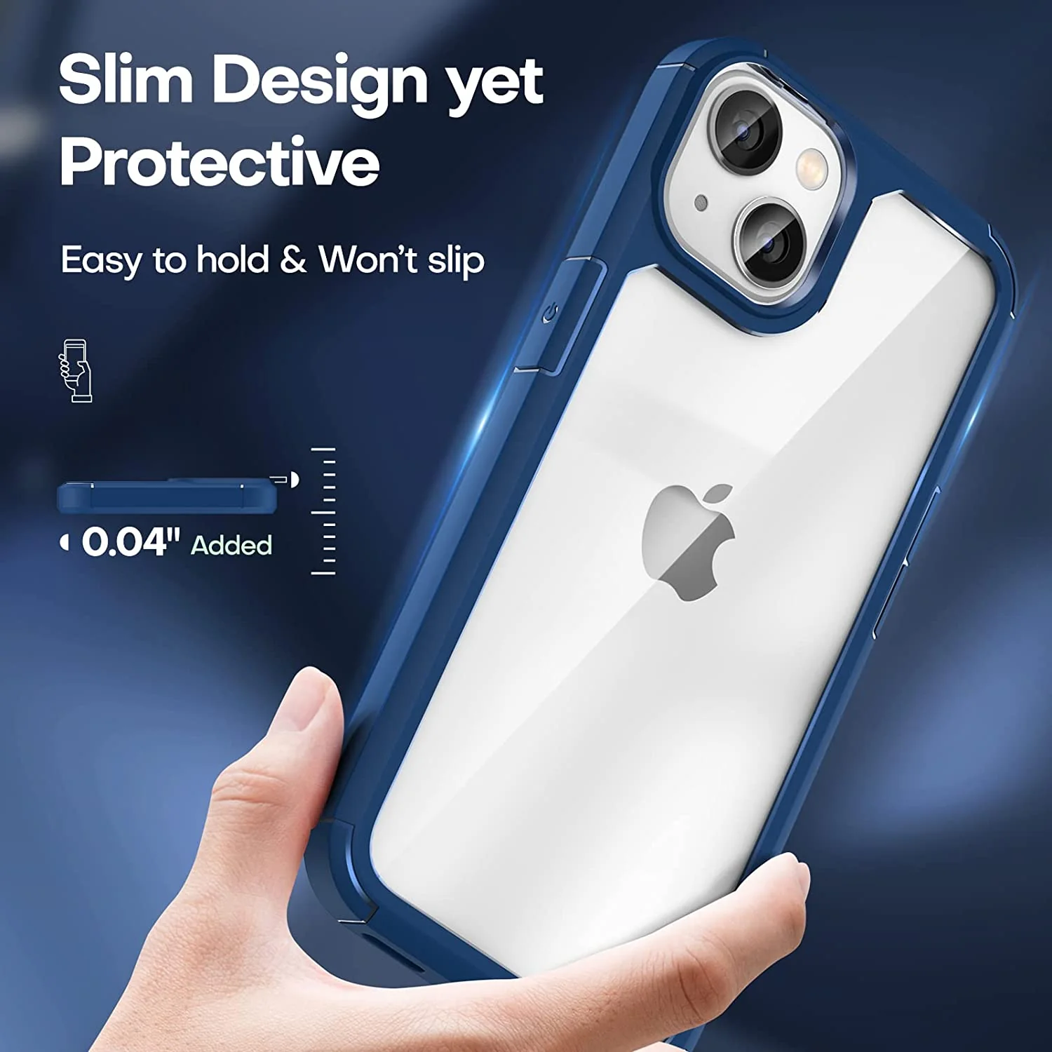 TAURI [5 in 1] for iPhone 14 Case, [Not Yellowing] with 2 Tempered Glass Screen Protector + 2 Camera Lens Protector [Military Drop Protection] Shockproof Slim Phone Case for iPhone 14 6.1 Inch-Blue - Image 6