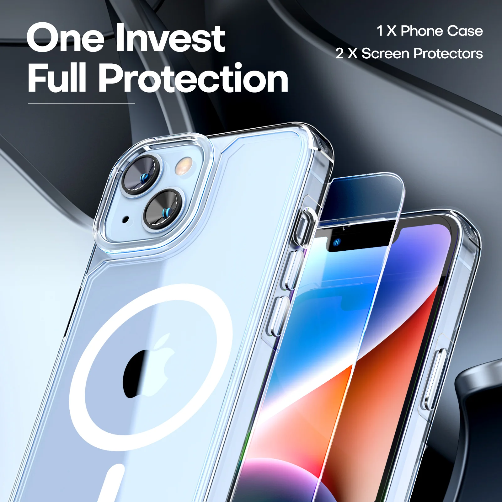 TAURI 3 in 1 Magnetic for iPhone 14 Case Clear, [Compatible with MagSafe] with 2X Screen Protectors, Military-Grade Drop Protection Shockproof Slim 14 Cover 6.1 Inch - Image 4