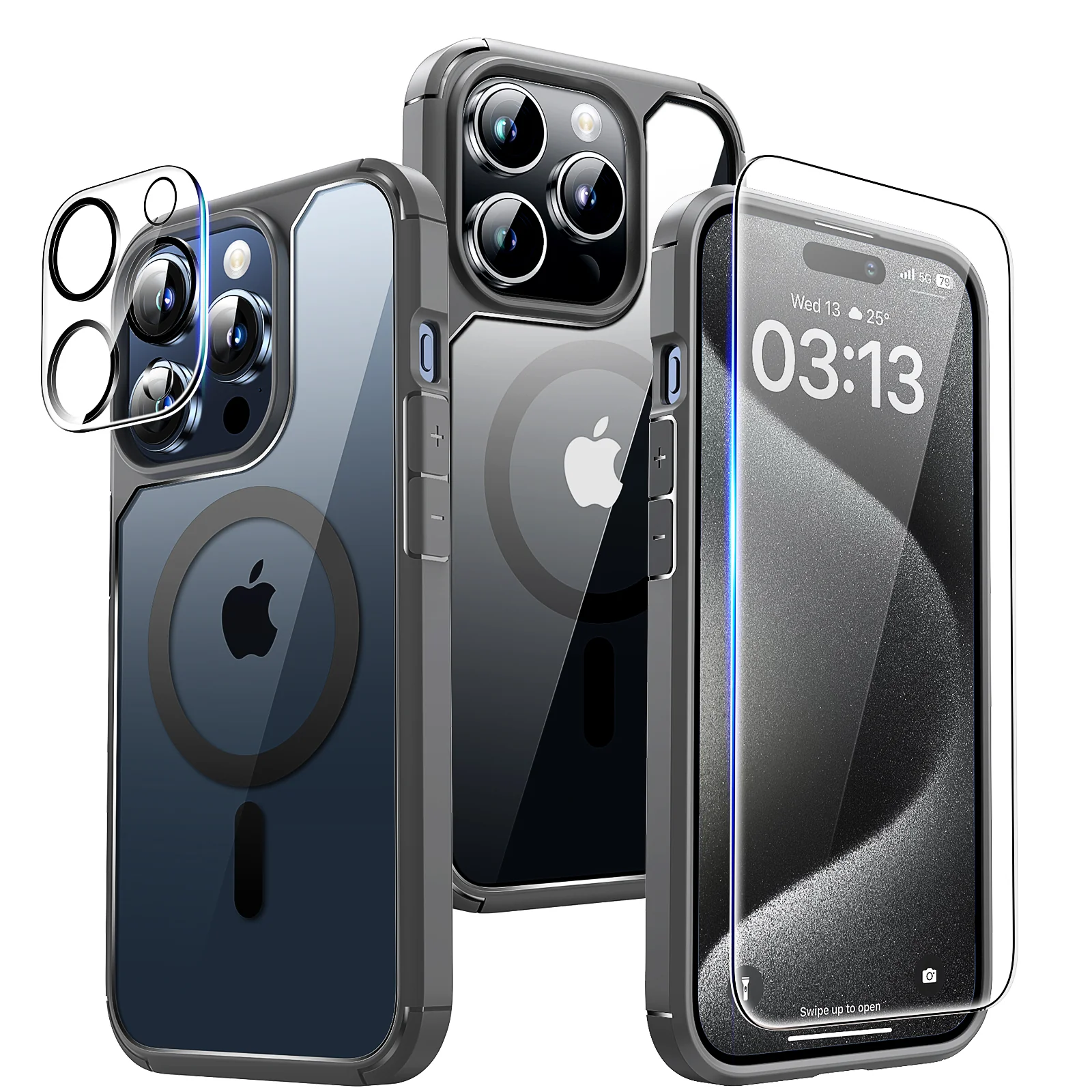 TAURI 5 in 1 Magnetic Case for iPhone 15 Pro Max [Mili-Grade Drop Protection] with 2X Screen Protector+2X Camera Lens Protector, Super Transparent Slim for iPhone 15 Pro Max Case Mag-Safe-Clear - Image 10