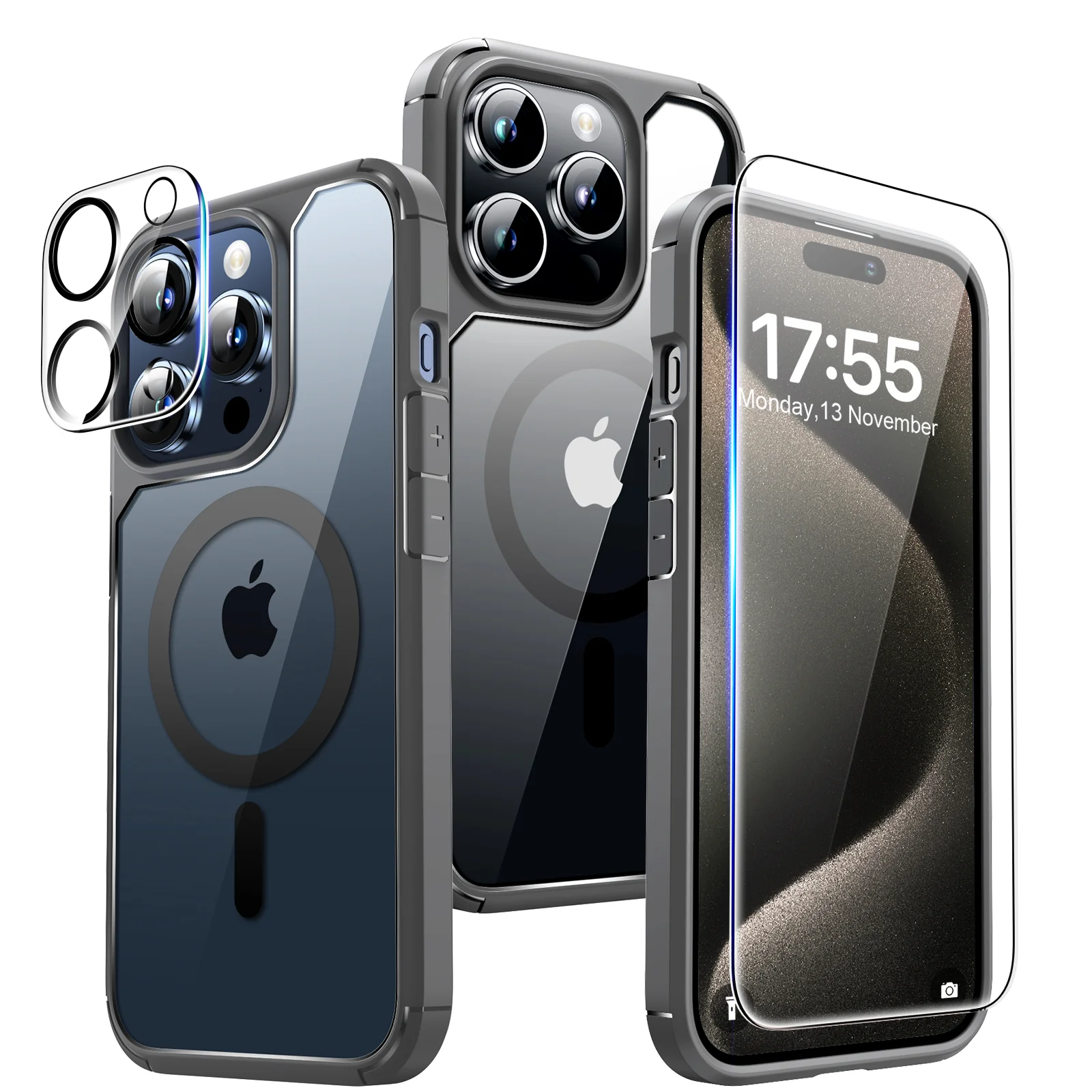 TAURI 5 in 1 Magnetic Case for iPhone 15 Pro Max [Mili-Grade Drop Protection] with 2X Screen Protector+2X Camera Lens Protector, Super Transparent Slim for iPhone 15 Pro Max Case Mag-Safe-Clear - Image 12