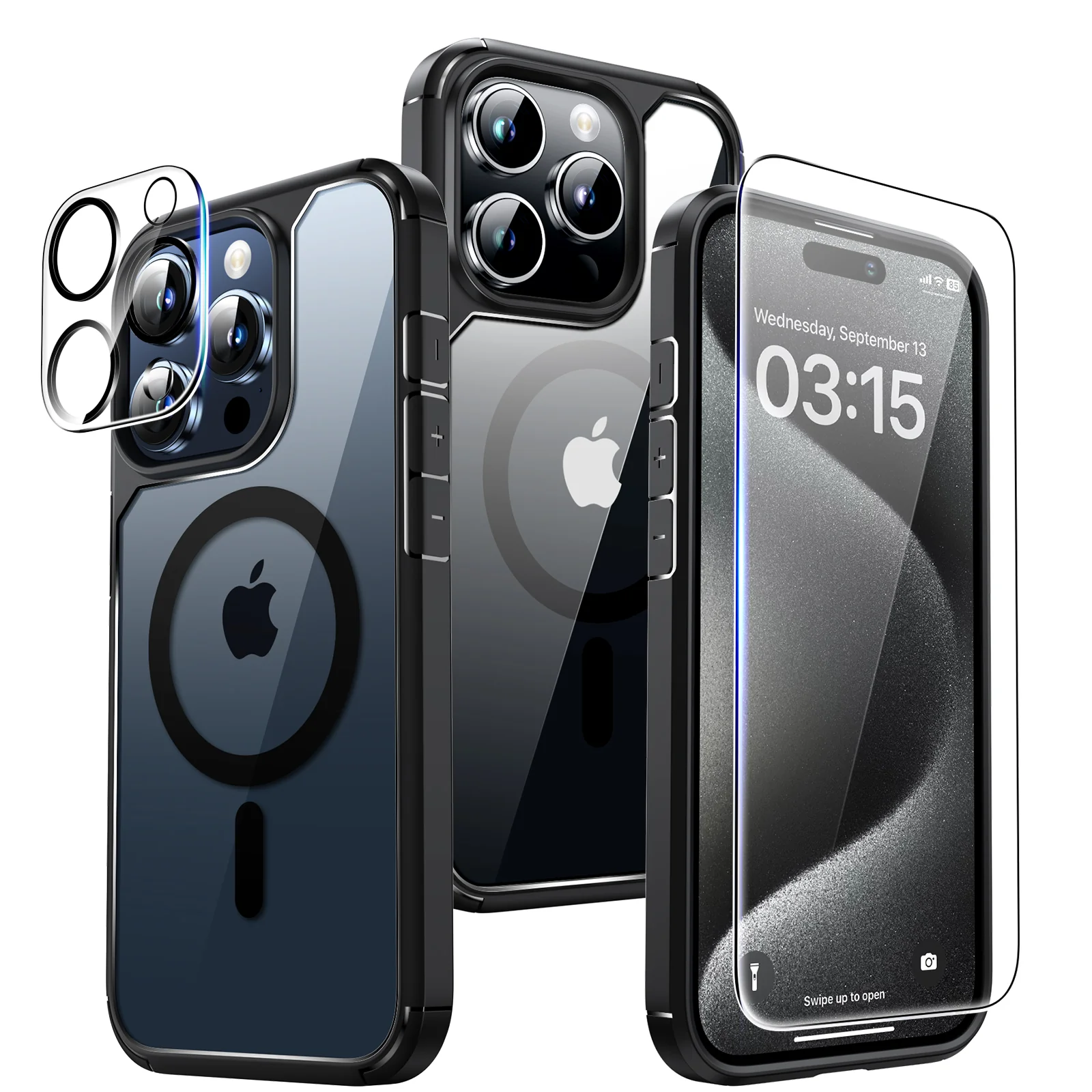 TAURI 5 in 1 Magnetic Case for iPhone 15 Pro Max [Mili-Grade Drop Protection] with 2X Screen Protector+2X Camera Lens Protector, Super Transparent Slim for iPhone 15 Pro Max Case Mag-Safe-Clear - Image 8