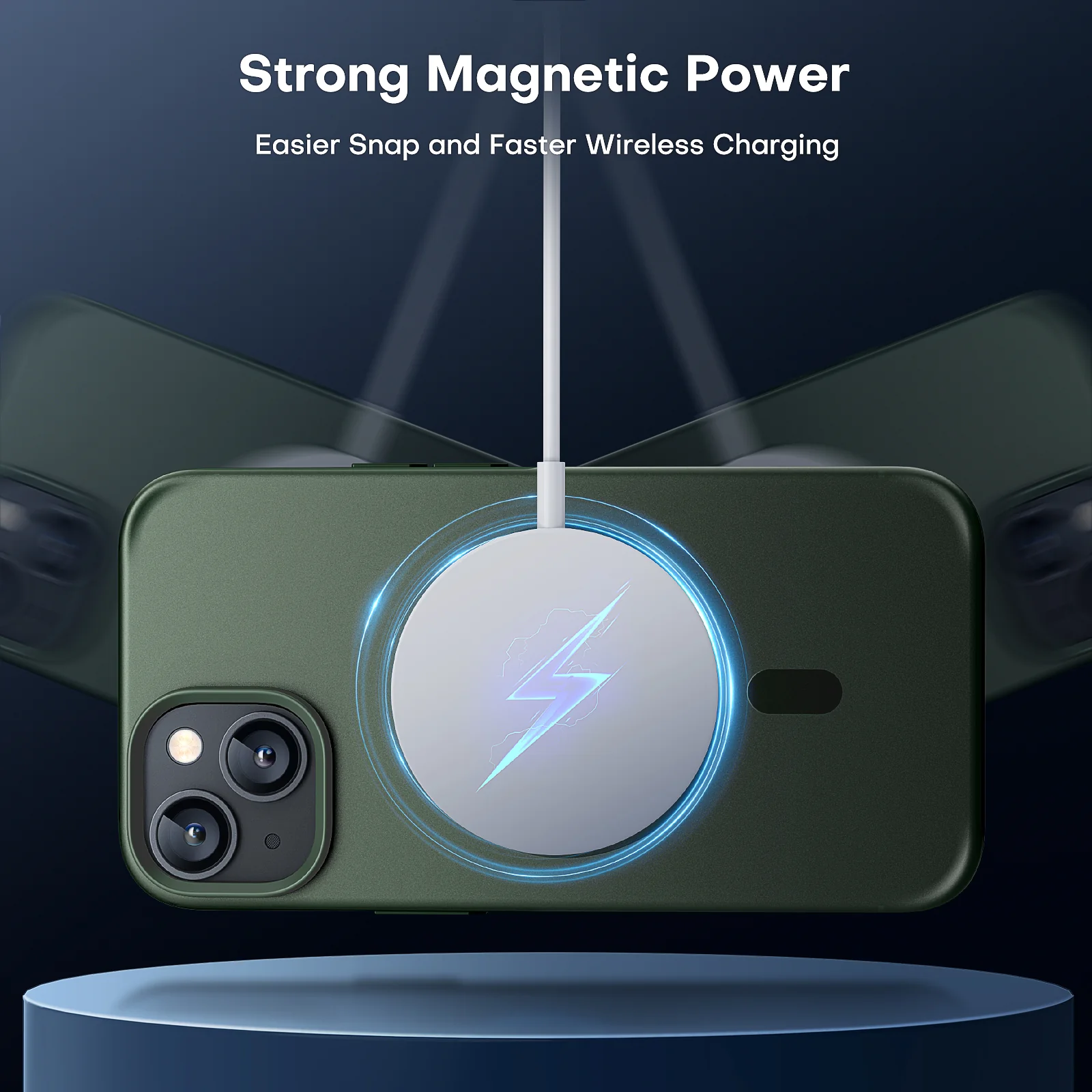 TAURI [5 in 1] Magnetic for iPhone 14 Case [Compatible with MagSafe] with 2 Screen Protector +2 Camera Lens Protector, [Military Grade Drop Protection] Translucent Matte Slim Case 6.1 Inch, Green - Image 3