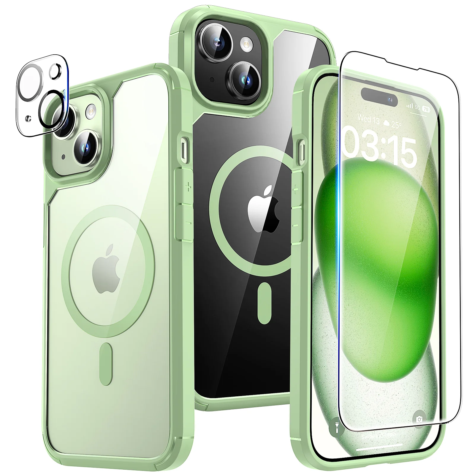 TAURI 5 in 1 Magnetic for iPhone 15 Case Clear, [Designed for Magsafe] with 2X Screen Protectors +2X Camera Lens Protectors, [Not-Yellowing] Shockproof Slim Case for iPhone 15 - Image 10