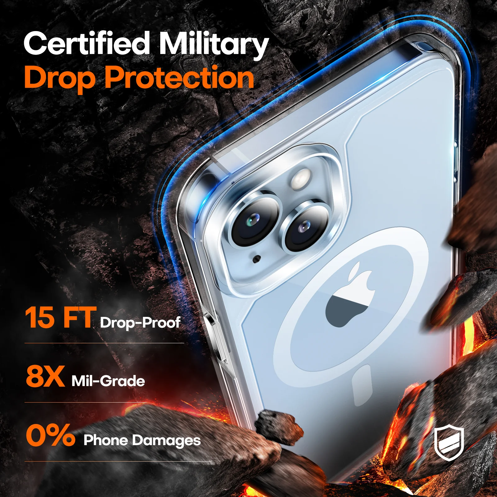 TAURI 5 in 1 Magnetic for iPhone 15 Case Clear, [Designed for Magsafe] with 2X Screen Protectors +2X Camera Lens Protectors, [Not-Yellowing] Shockproof Slim Case for iPhone 15 - Image 4