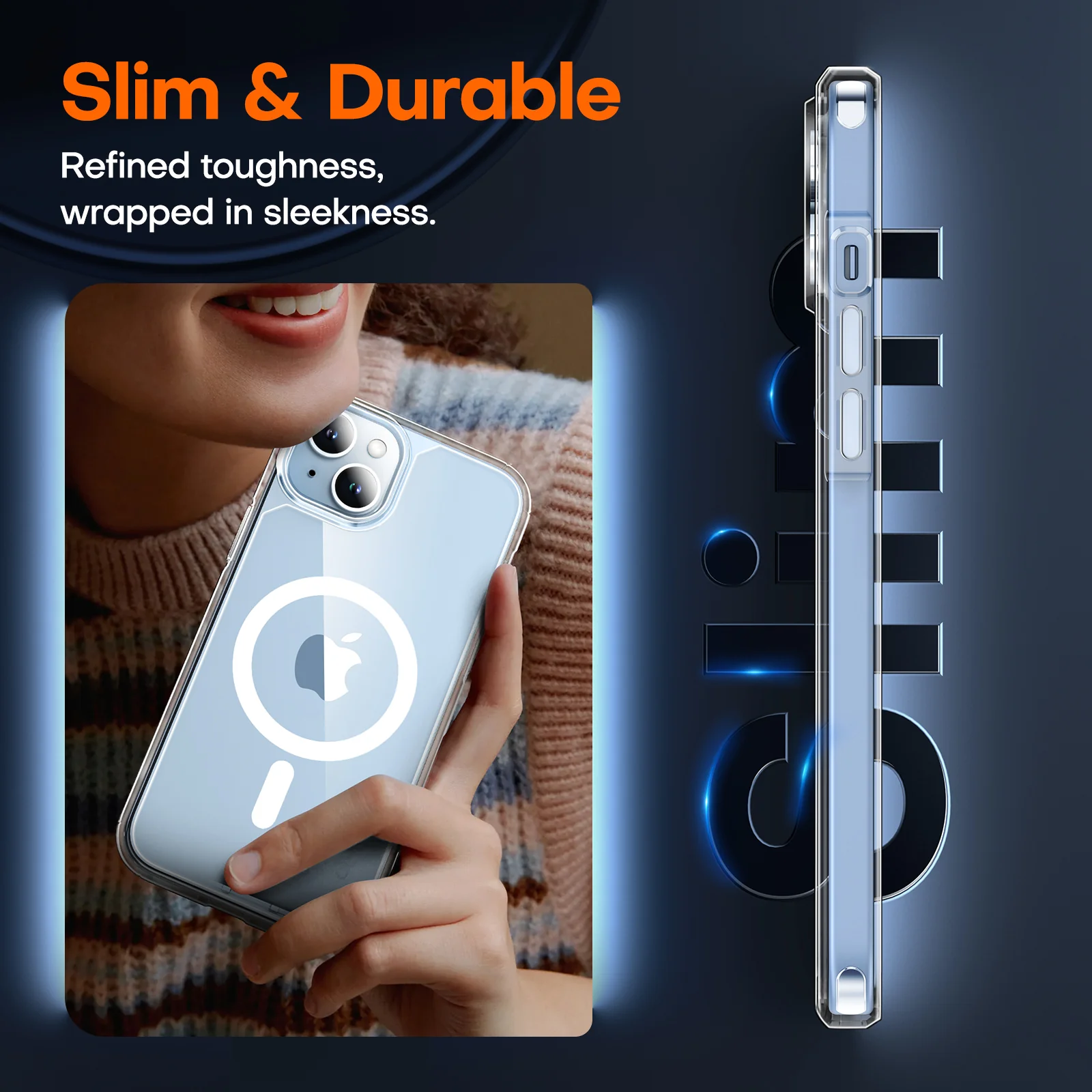 TAURI 5 in 1 Magnetic for iPhone 15 Case Clear, [Designed for Magsafe] with 2X Screen Protectors +2X Camera Lens Protectors, [Not-Yellowing] Shockproof Slim Case for iPhone 15 - Image 6