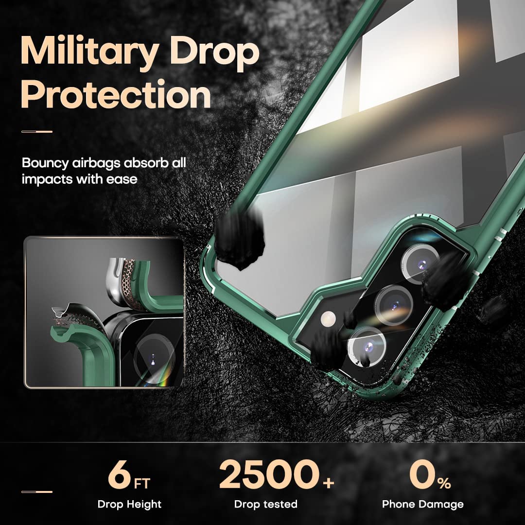 TAURI [5 in 1] Shockproof Designed for Samsung Galaxy S22 Case 5G 6.1 Inch, with 2 Pack Tempered Glass Screen Protector + 2 Pack Camera Lens Protector [Military Grade Protection] Slim Thin Cover - Image 6