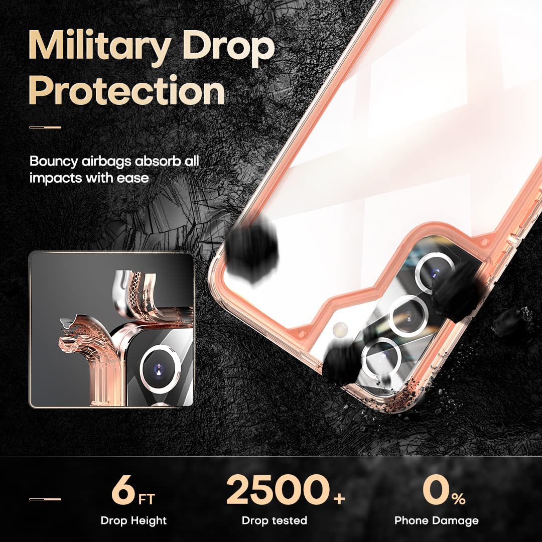 TAURI [5 in 1] Shockproof Designed for Samsung Galaxy S22 Case 5G 6.1 Inch, with 2 Pack Tempered Glass Screen Protector + 2 Pack Camera Lens Protector [Military Grade Protection] Slim Thin Cover - Image 6