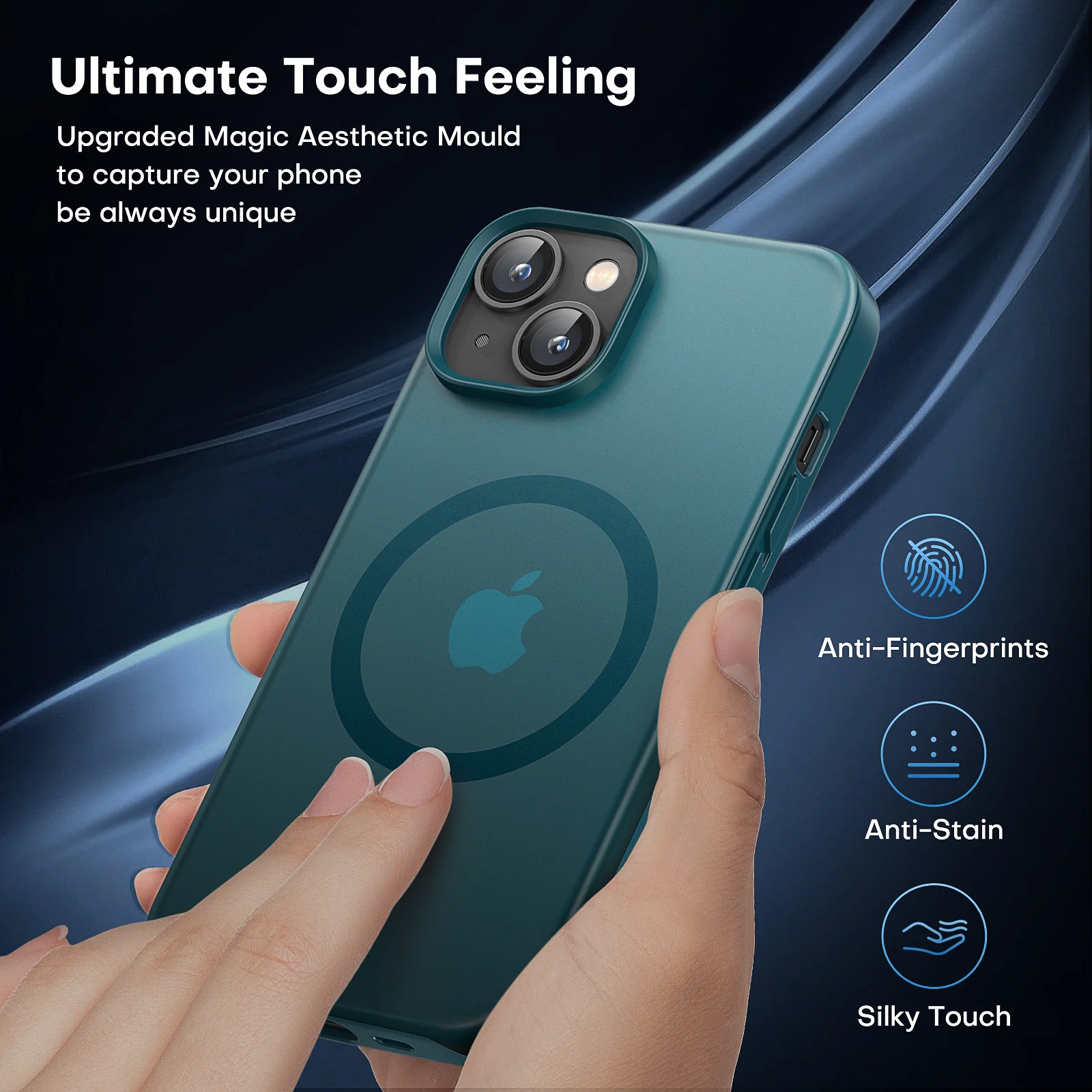 TAURI [5 in 1] Strong Magnetic Clear for iPhone 14 Case [Compatible with MagSafe] with 2 Screen Protector +2 Camera Lens Protector, [Military Drop Protection] Slim Phone Case for iPhone 14 6.1 Inch - Image 8