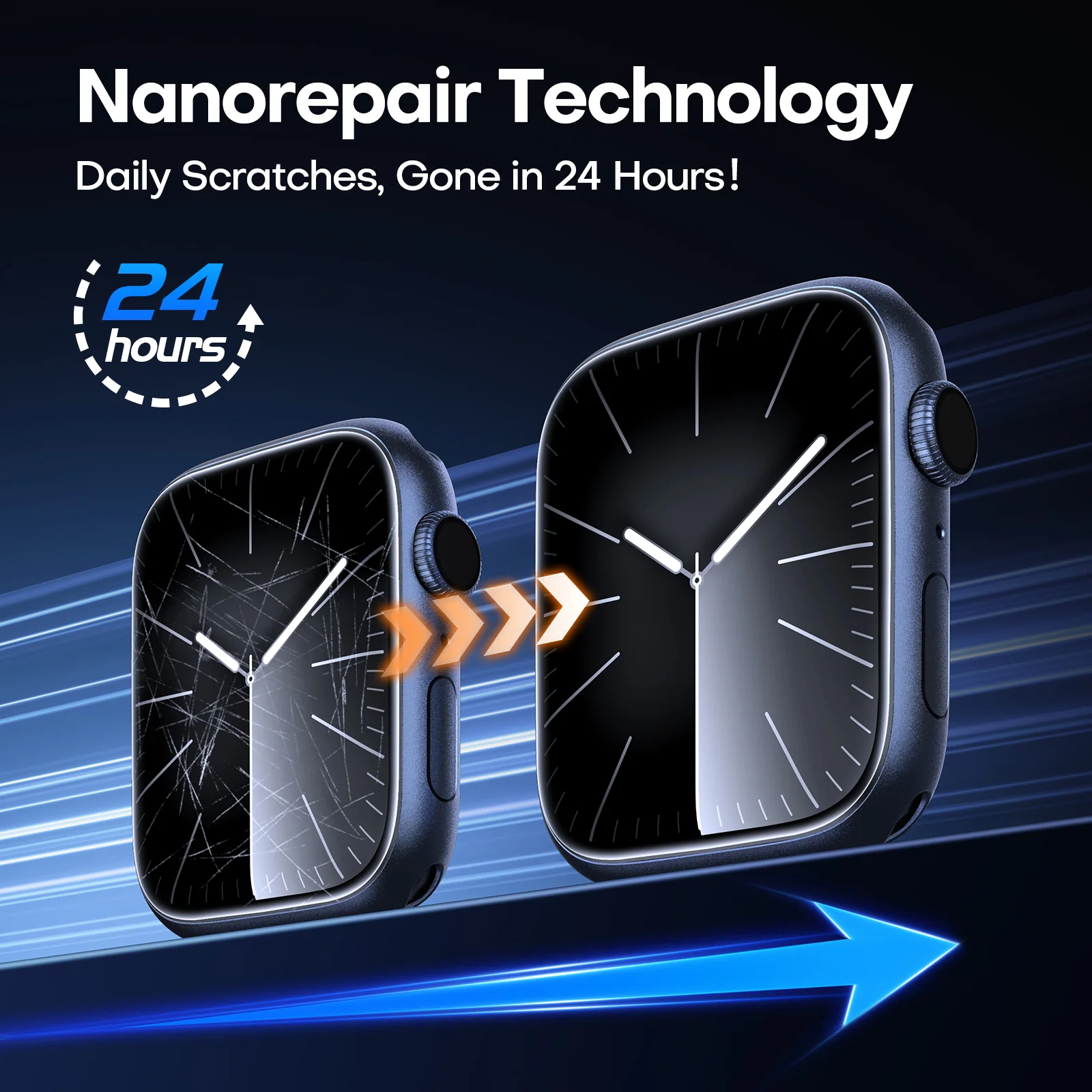 TAURI 6 Pack Screen Protector Designed for Apple Watch Series 9 8 7 45mm & Series 6 5 4 SE 44mm, Bubble-Free, Easy Installation, HD Clear, TPU Protective Film for iWatch 45mm/44mm - Image 3