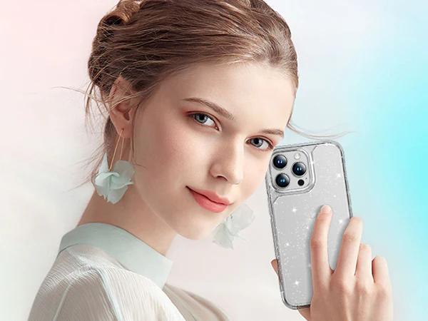 TAURI Designed for iPhone 15 Pro Case Glitter, [Not Yellowing] [Military Grade Drop Protection] Bling Sparkle Shockproof Cute Sparkly Phone Case for iPhone 15 Pro, Glitter Clear, 6.1 inch - Image 8